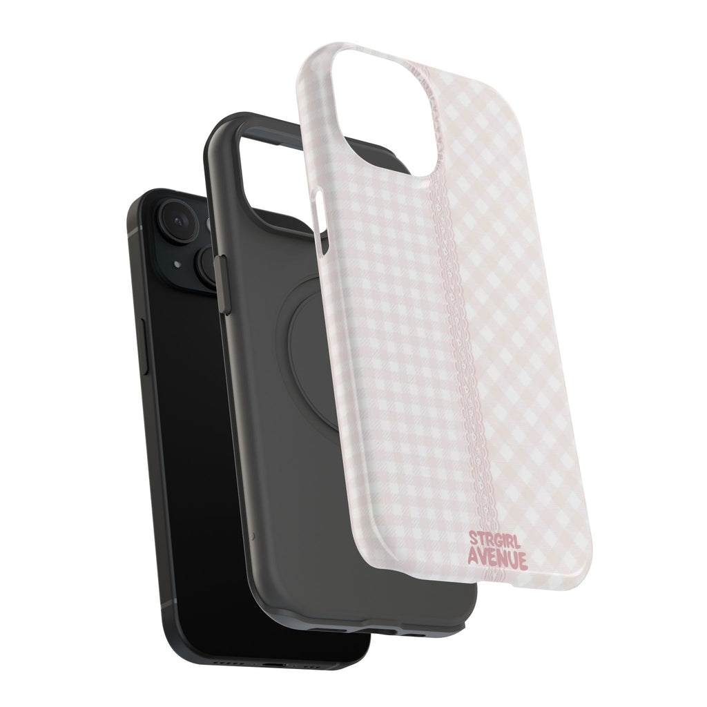 “lace gingham” protective phone case