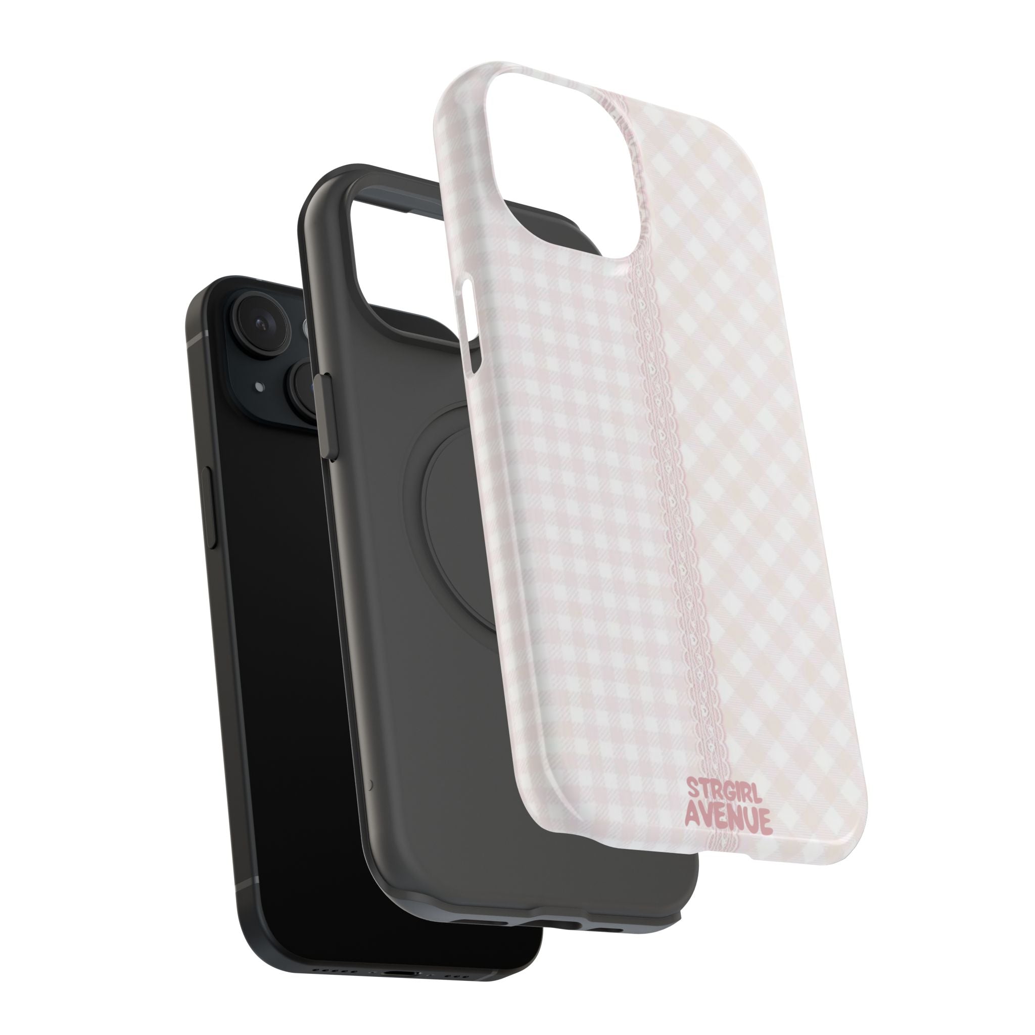 “lace gingham” protective phone case
