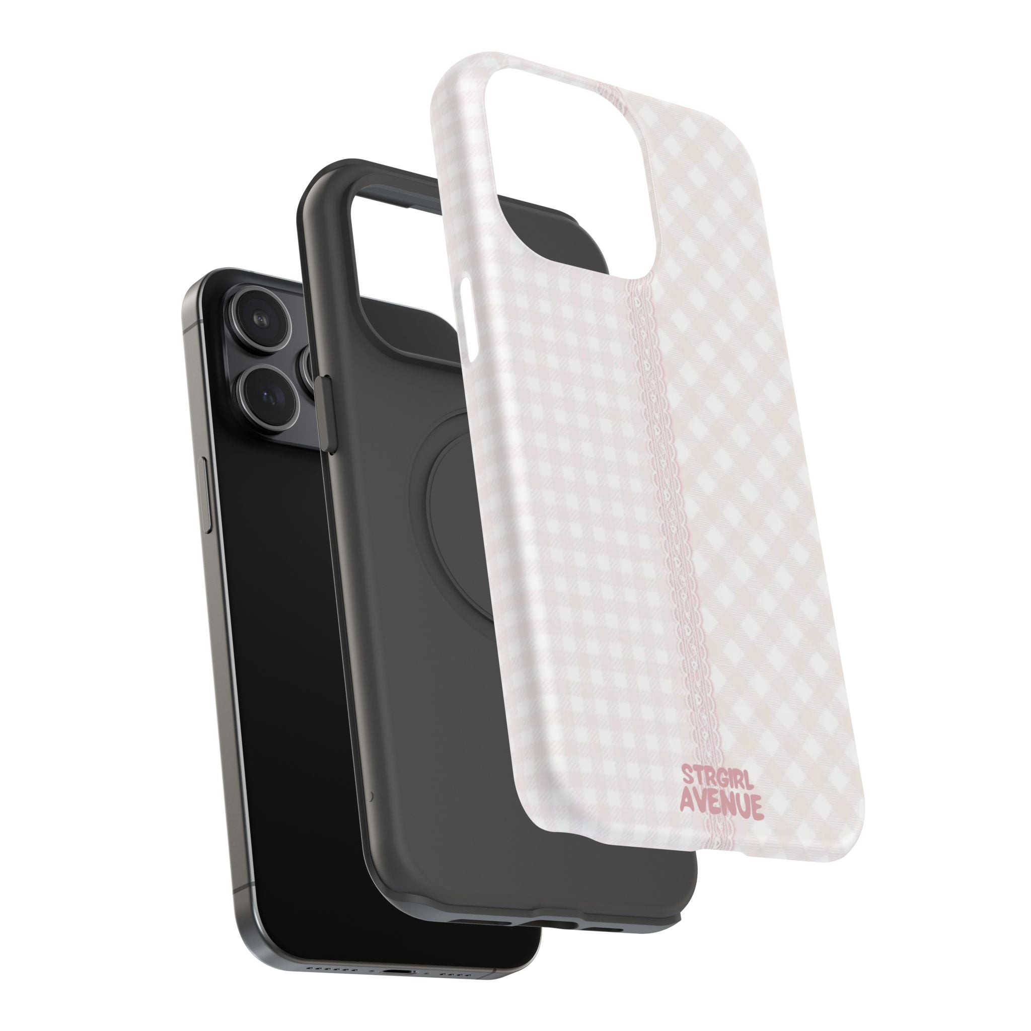 “lace gingham” protective phone case