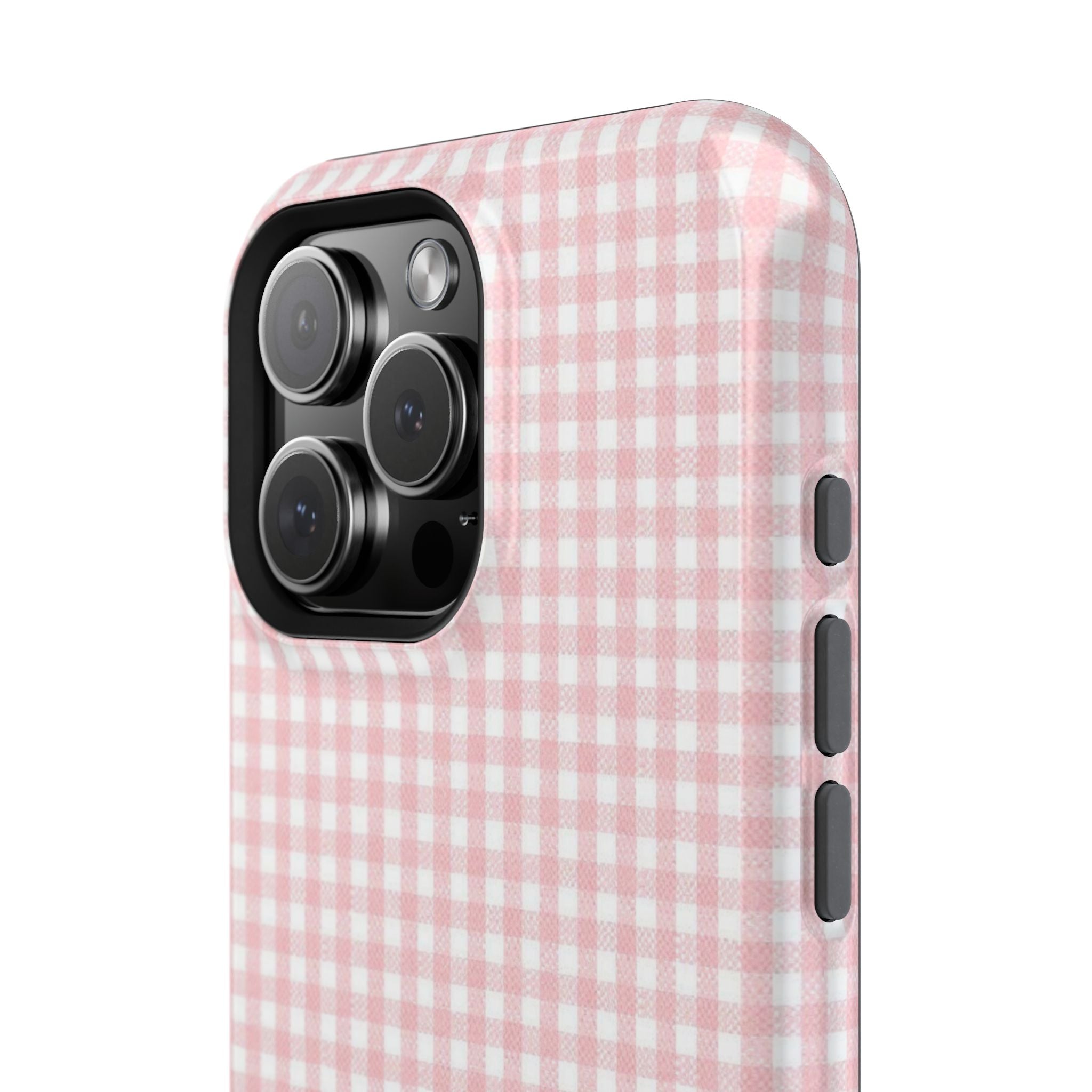 “pink gingham” protective phone case