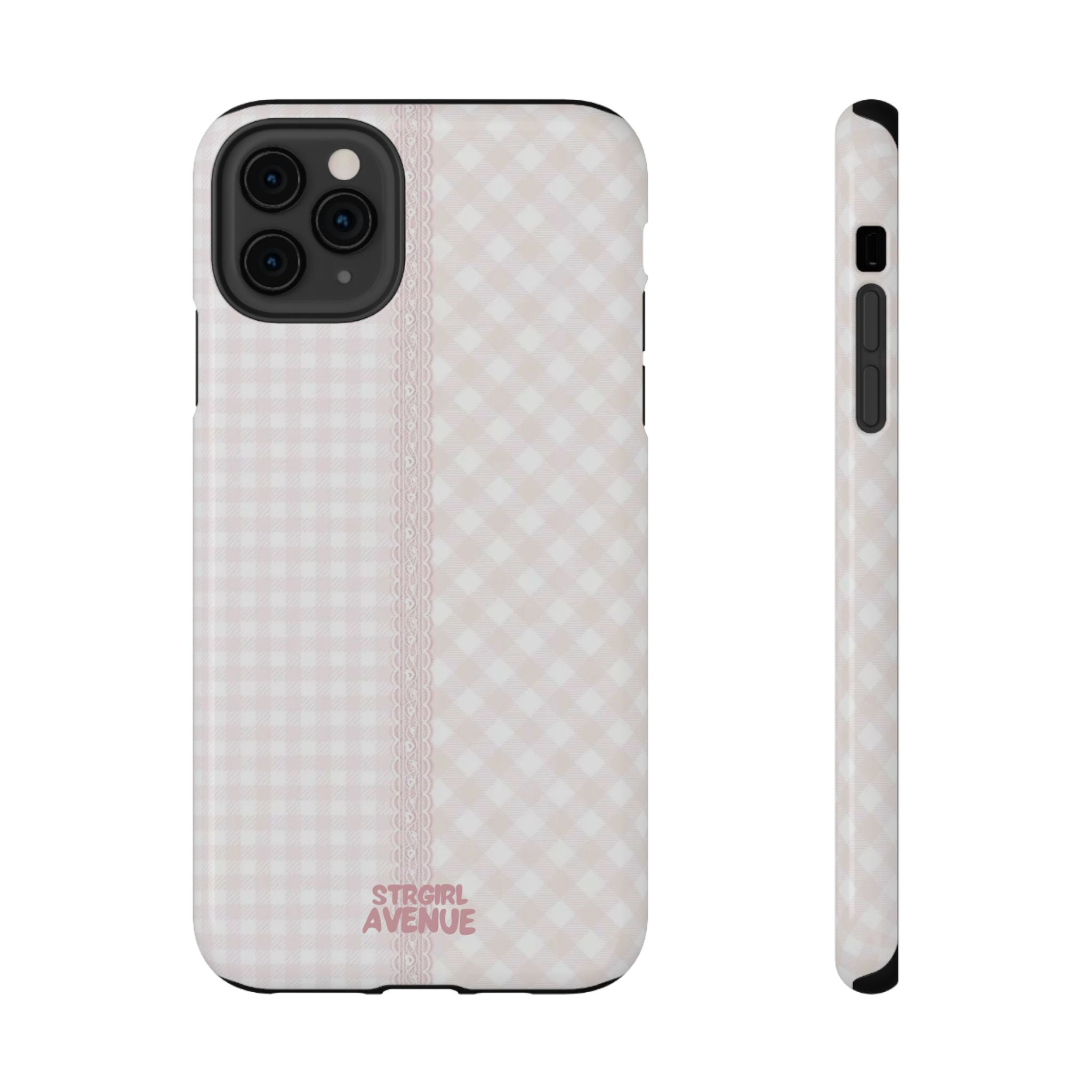 “lace gingham” protective phone case