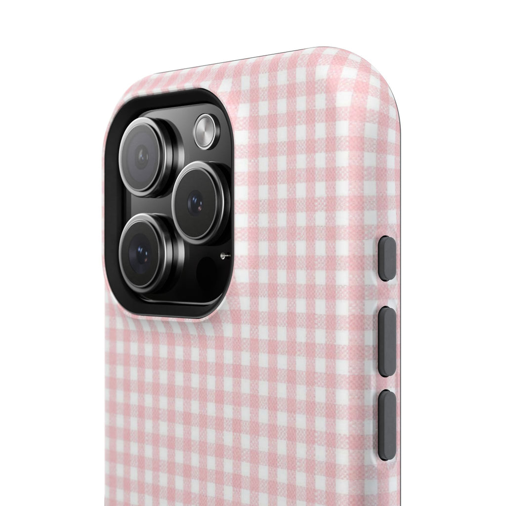 “pink gingham” protective phone case