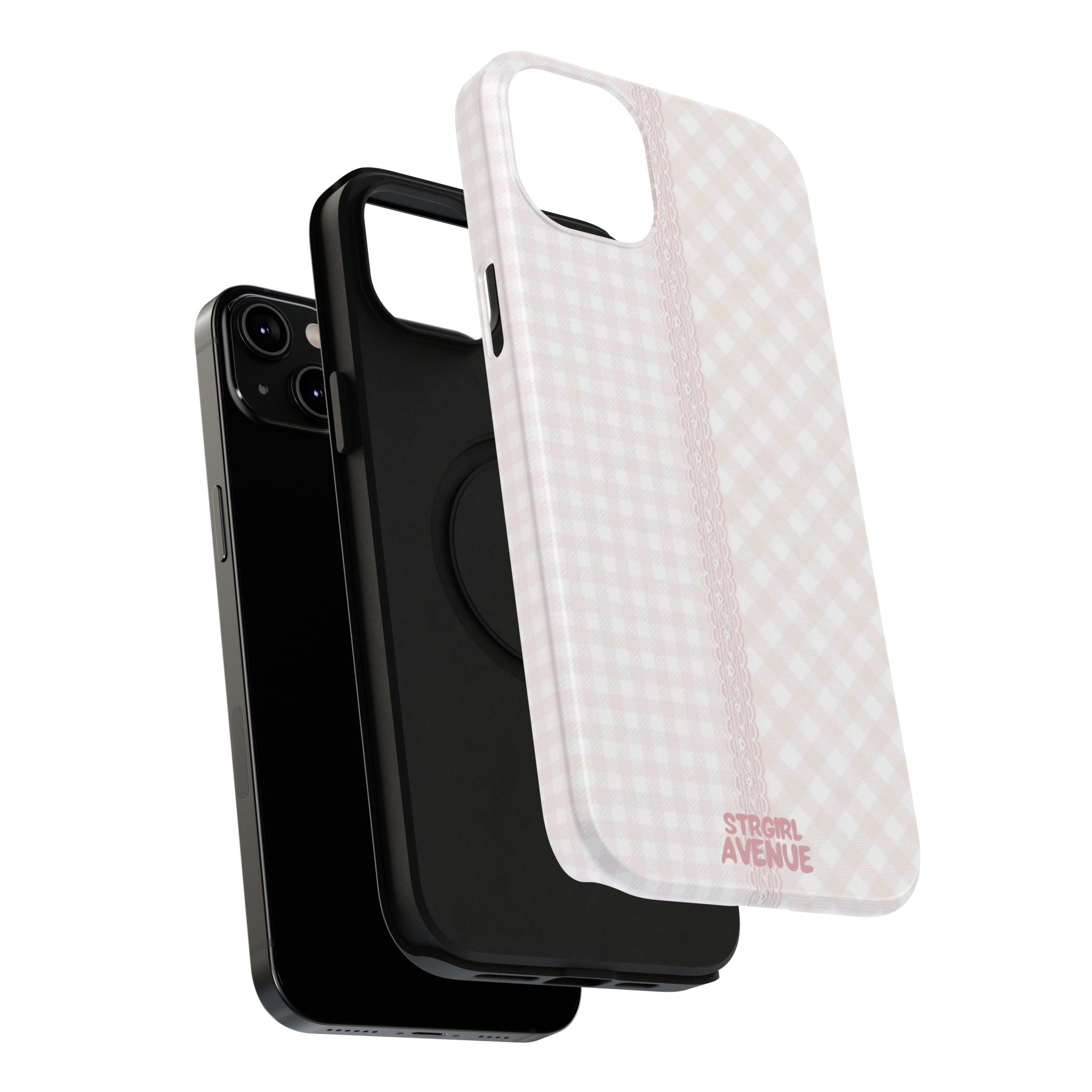 “lace gingham” protective phone case