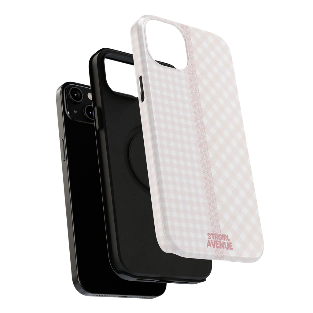 “lace gingham” protective phone case