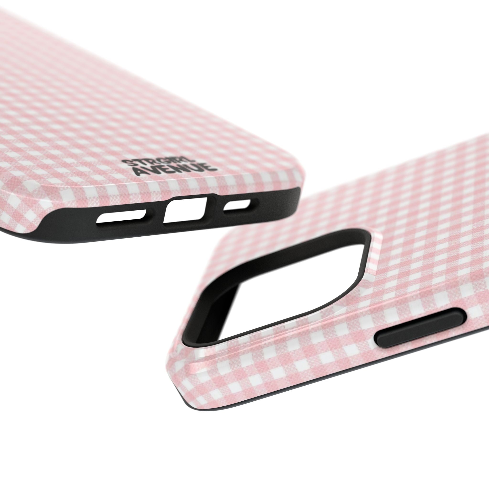 “pink gingham” protective phone case