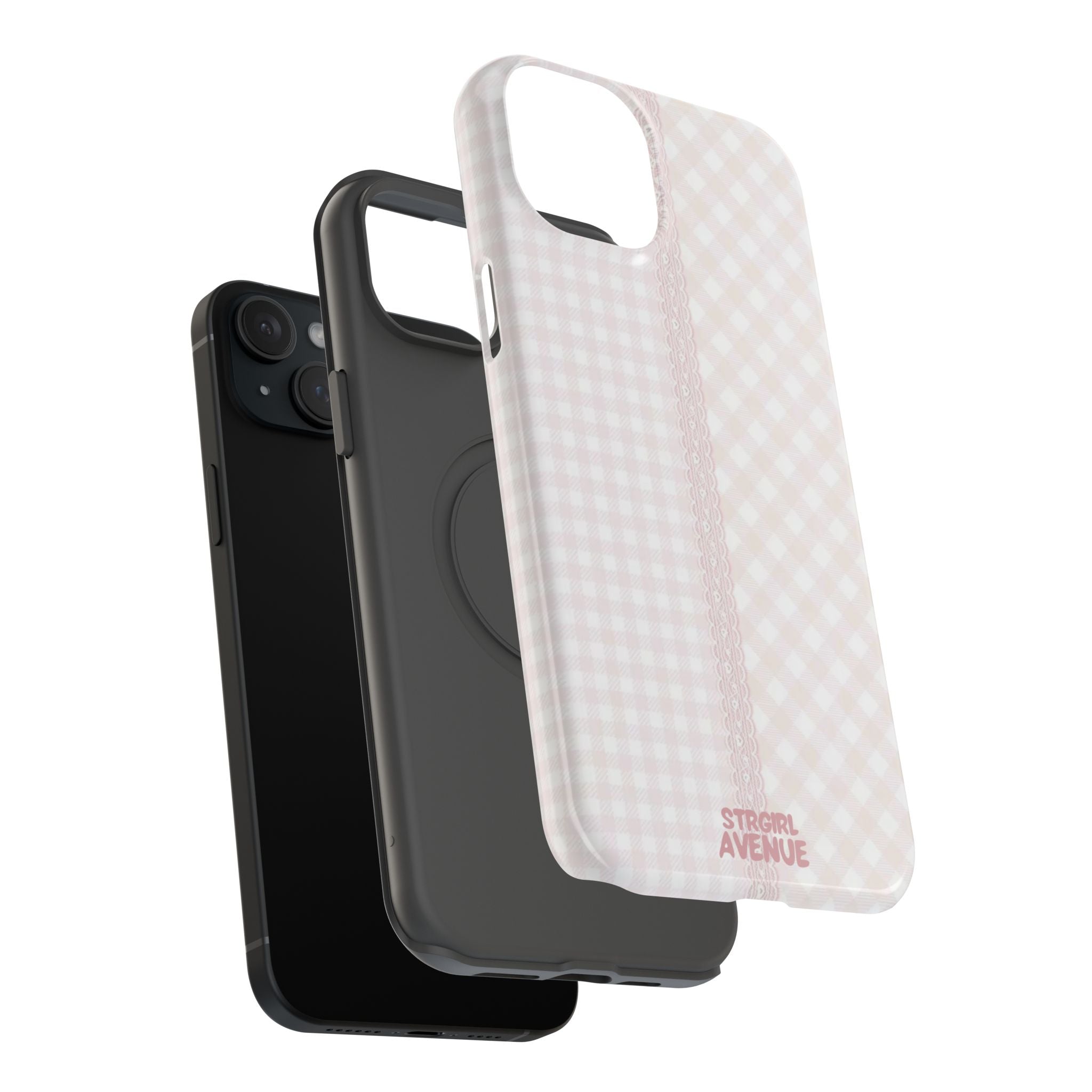 “lace gingham” protective phone case