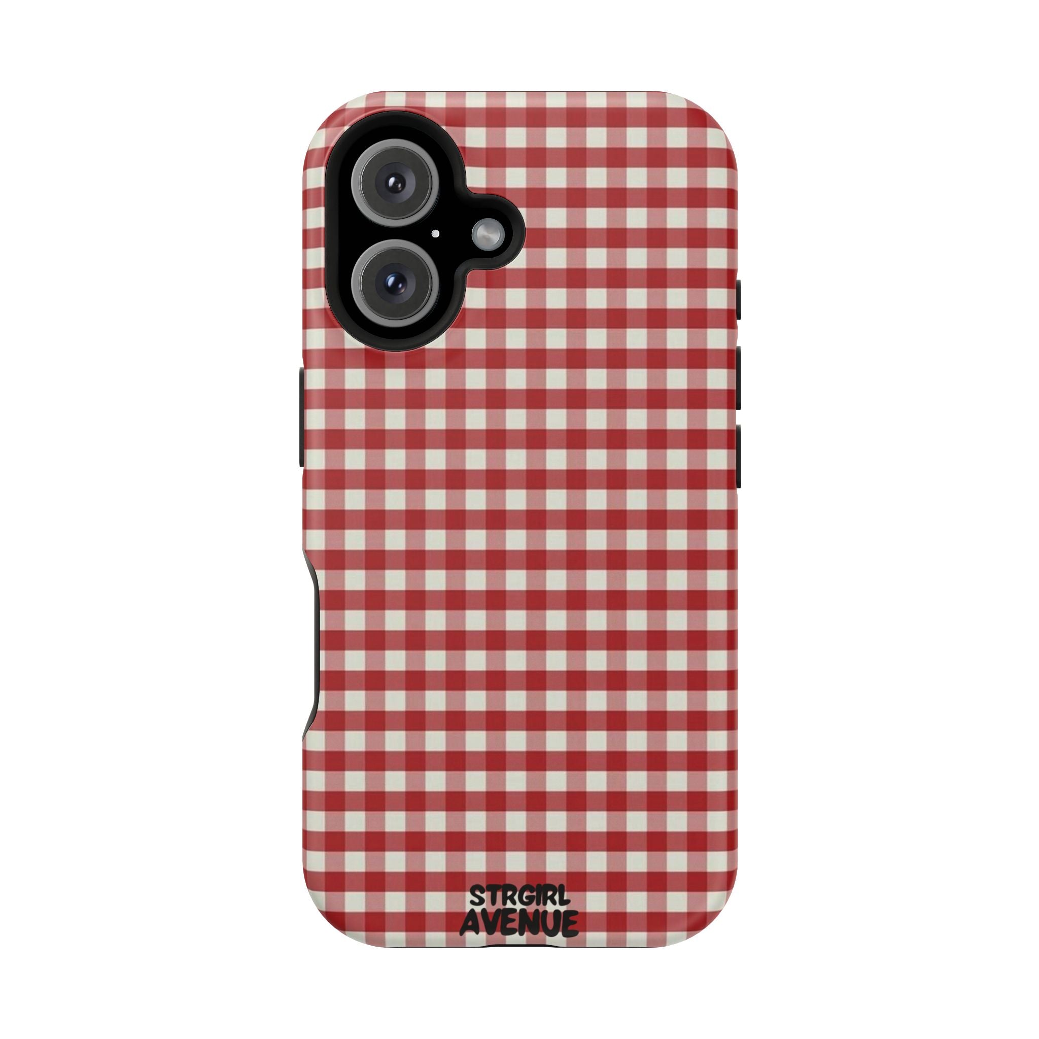 “red gingham” protective phone case