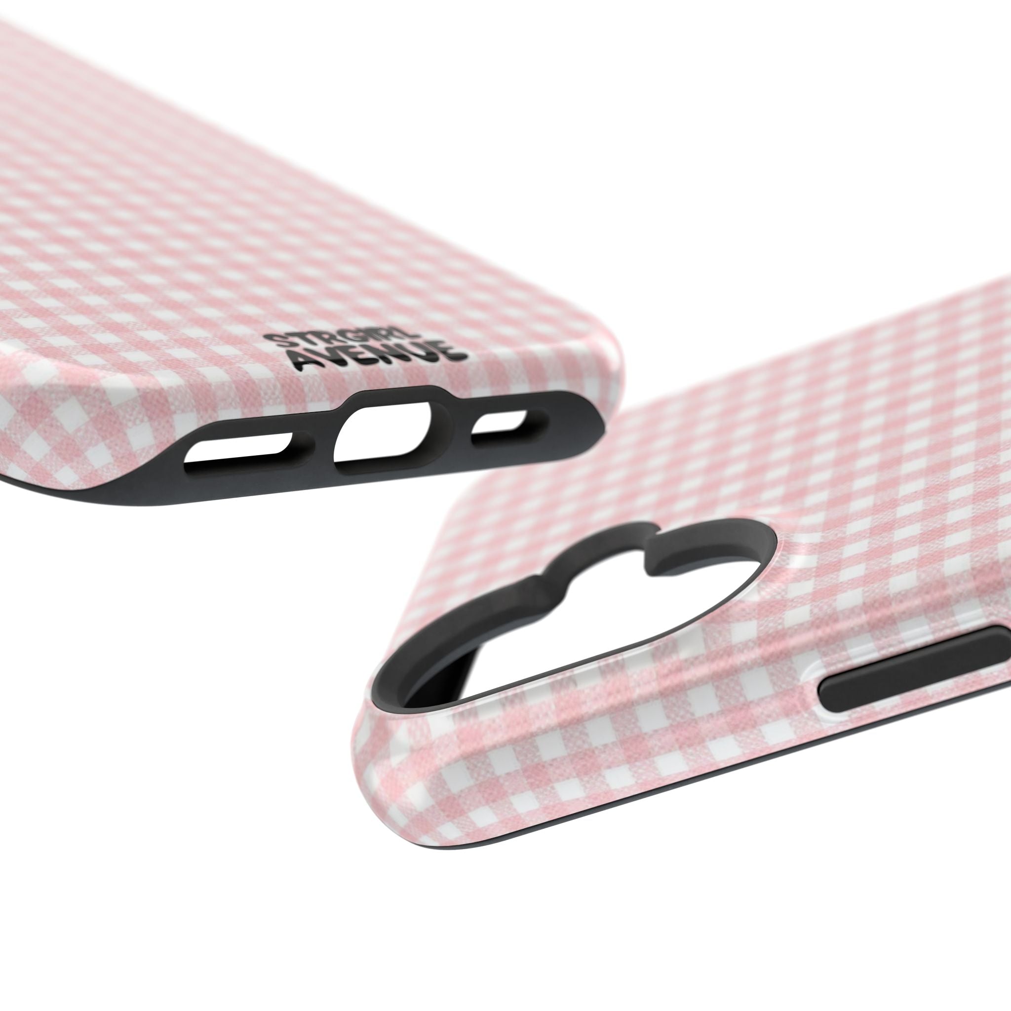 “pink gingham” protective phone case