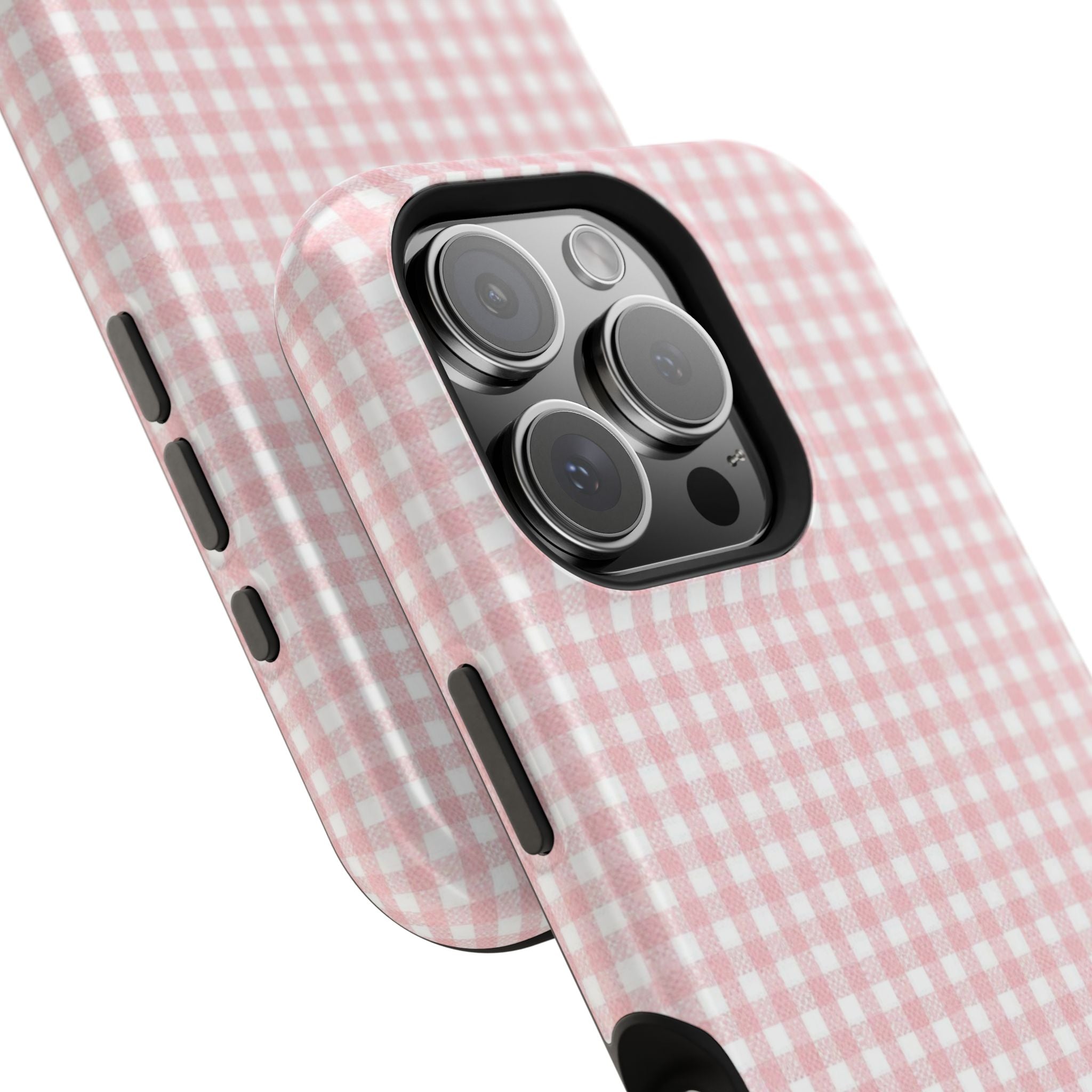 “pink gingham” protective phone case