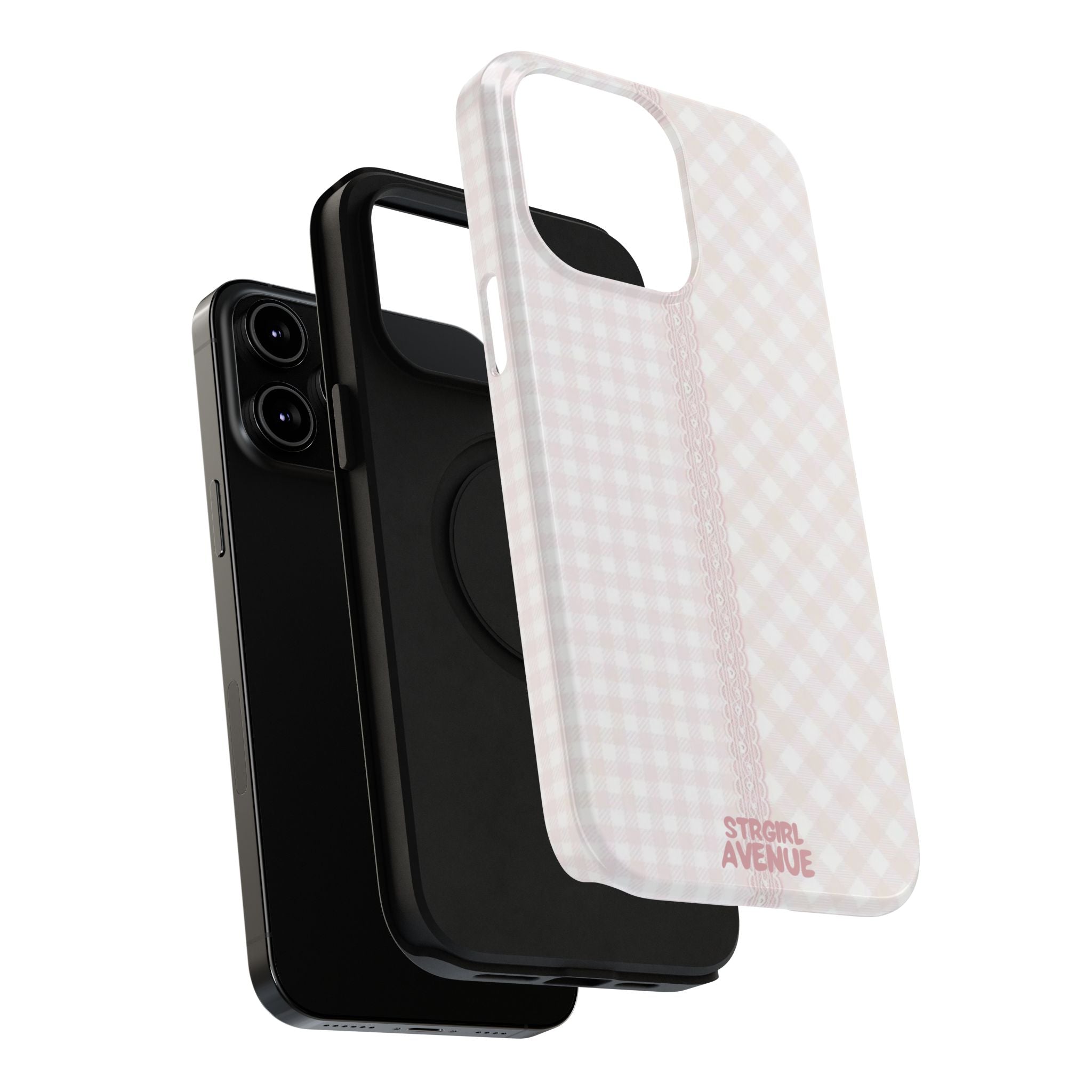 “lace gingham” protective phone case