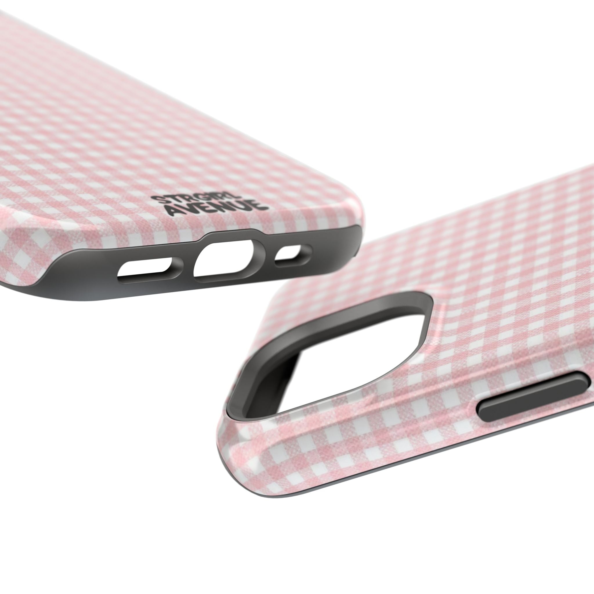 “pink gingham” protective phone case