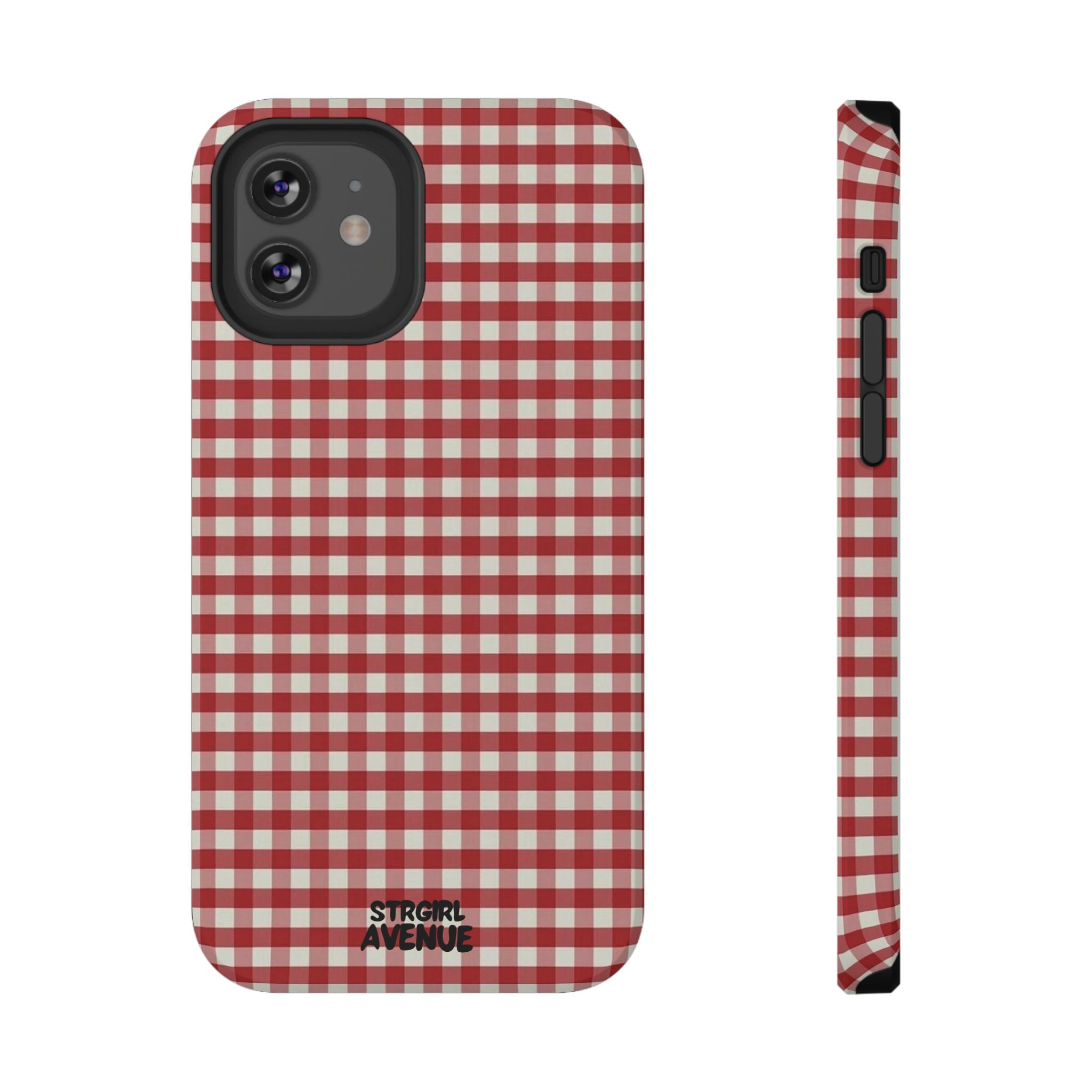 “red gingham” protective phone case
