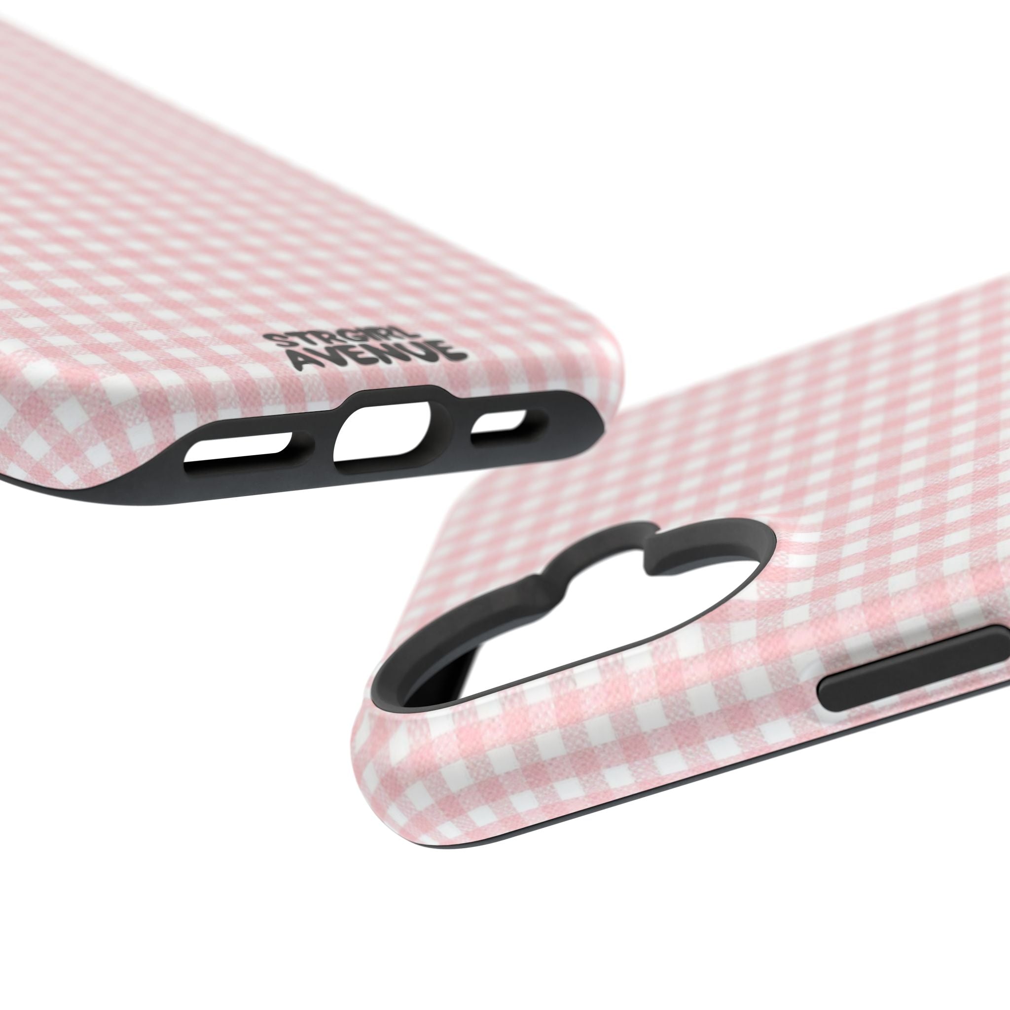 “pink gingham” protective phone case
