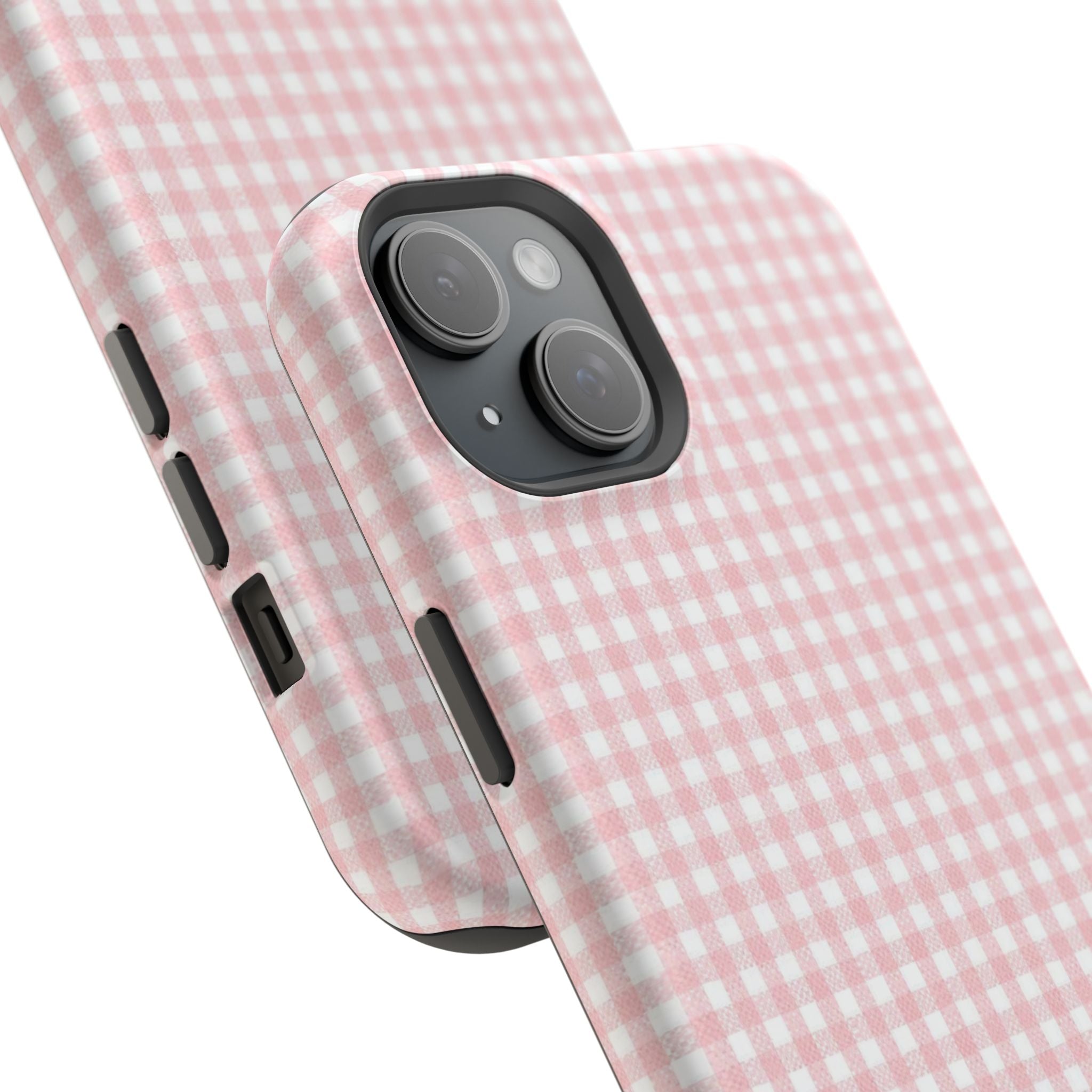 “pink gingham” protective phone case