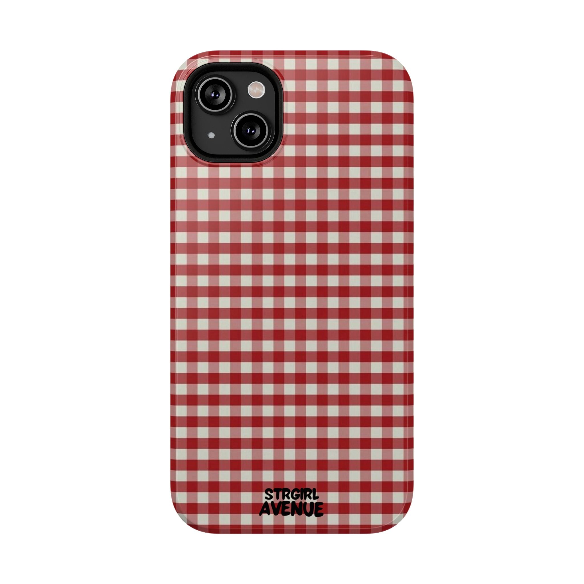 “red gingham” protective phone case
