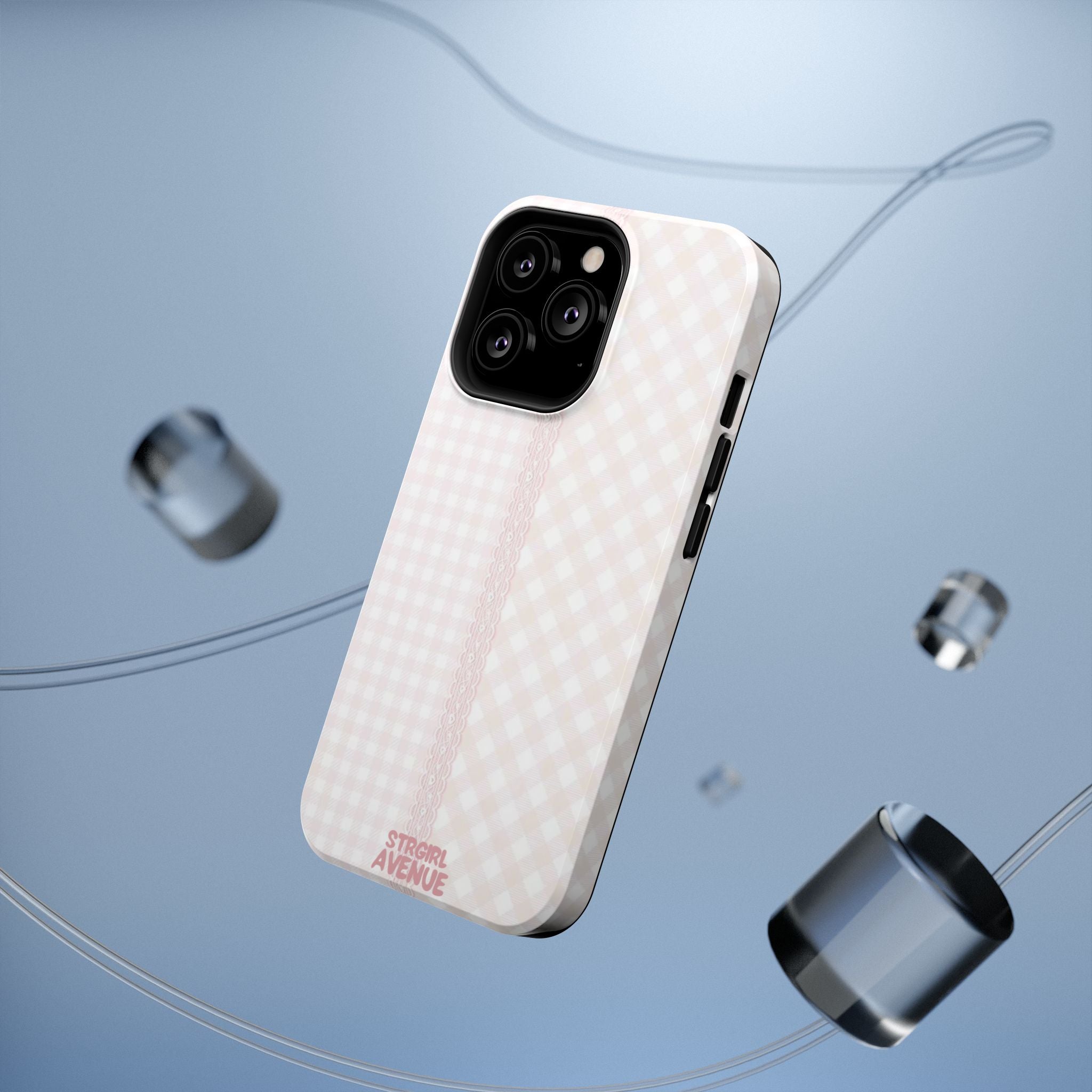 “lace gingham” protective phone case