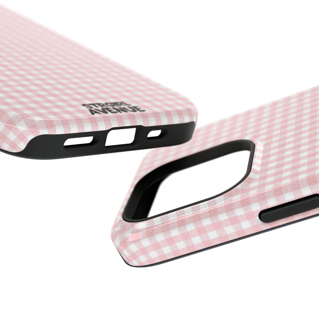 “pink gingham” protective phone case