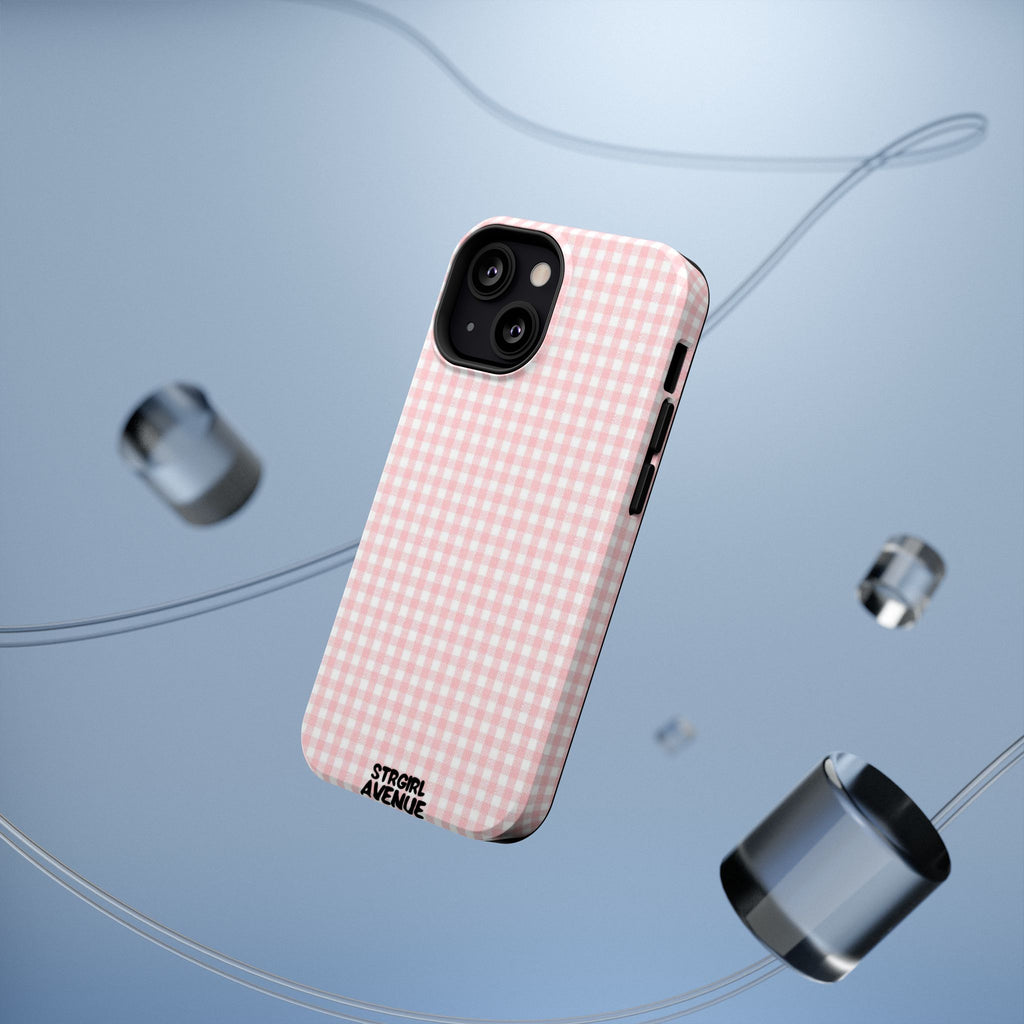 “pink gingham” protective phone case