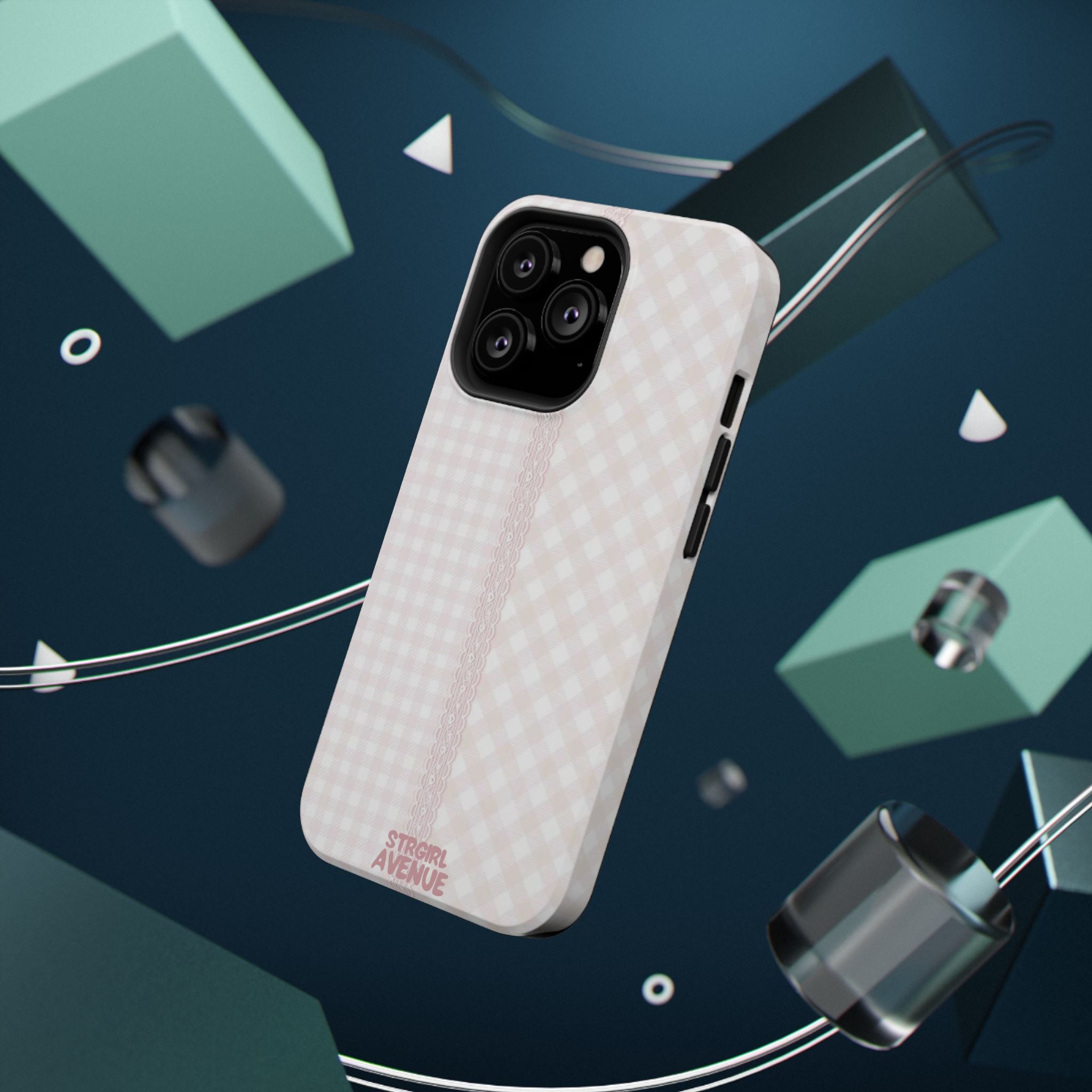 “lace gingham” protective phone case
