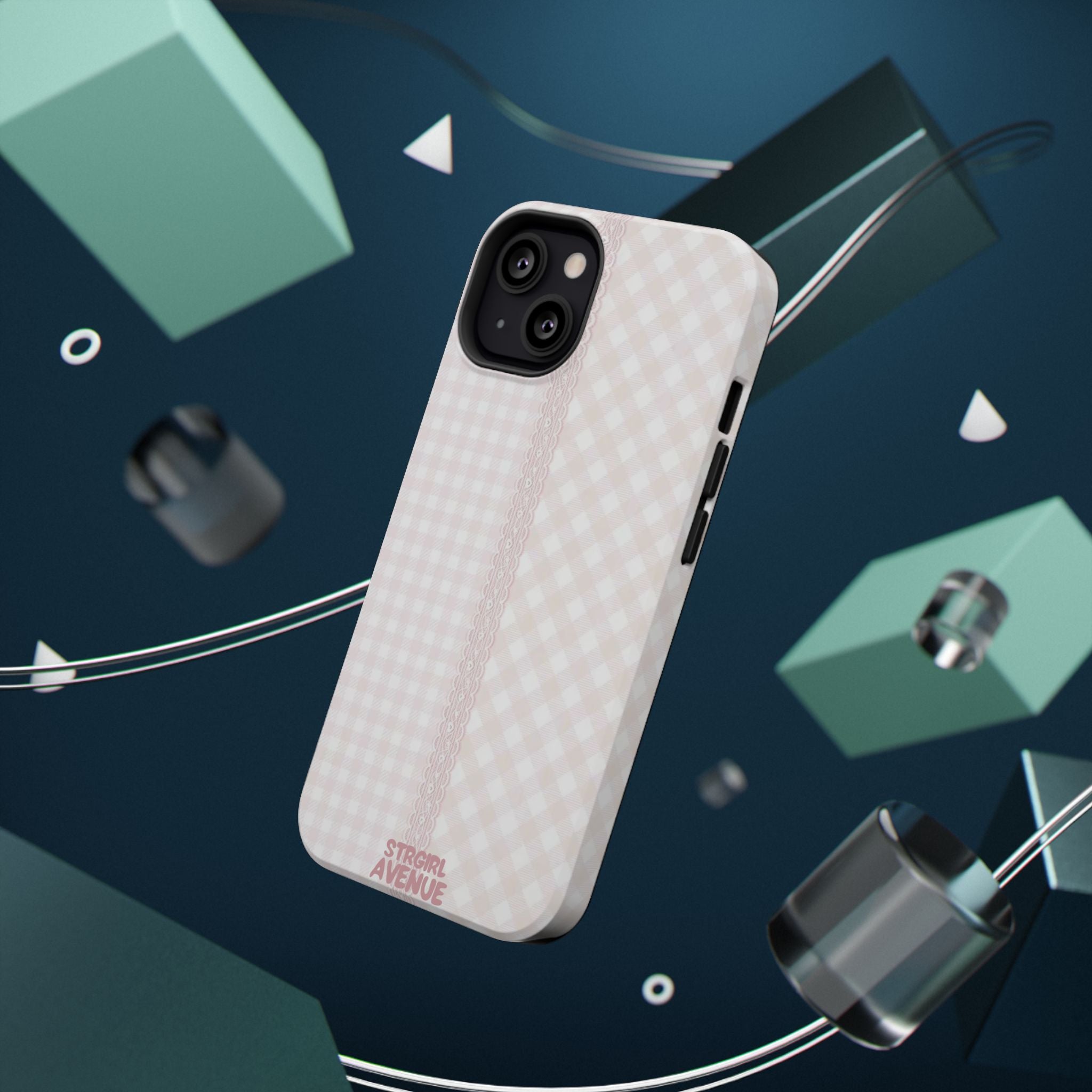 “lace gingham” protective phone case