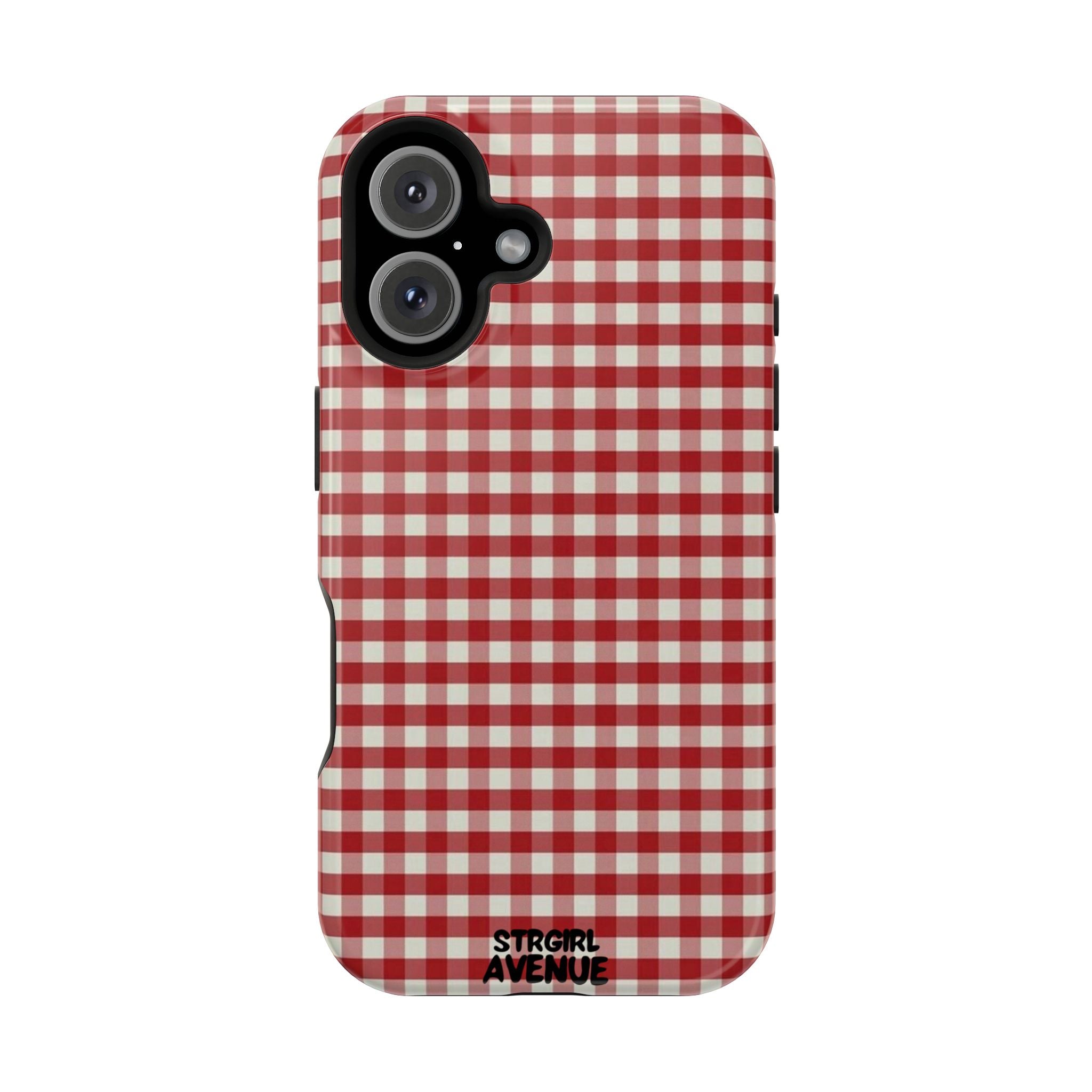 “red gingham” protective phone case
