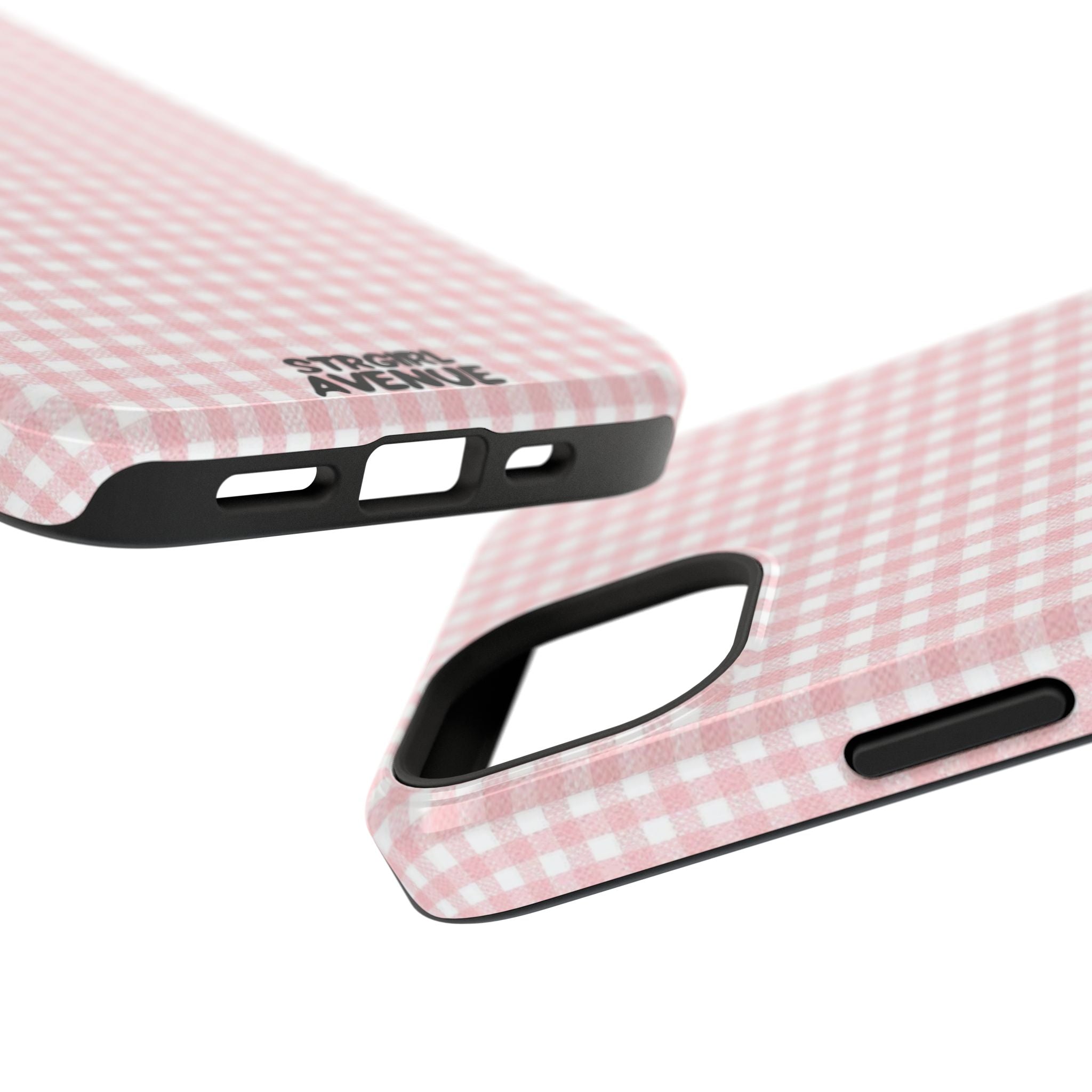“pink gingham” protective phone case
