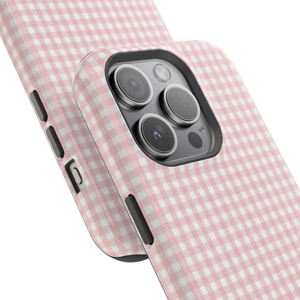 “pink gingham” protective phone case