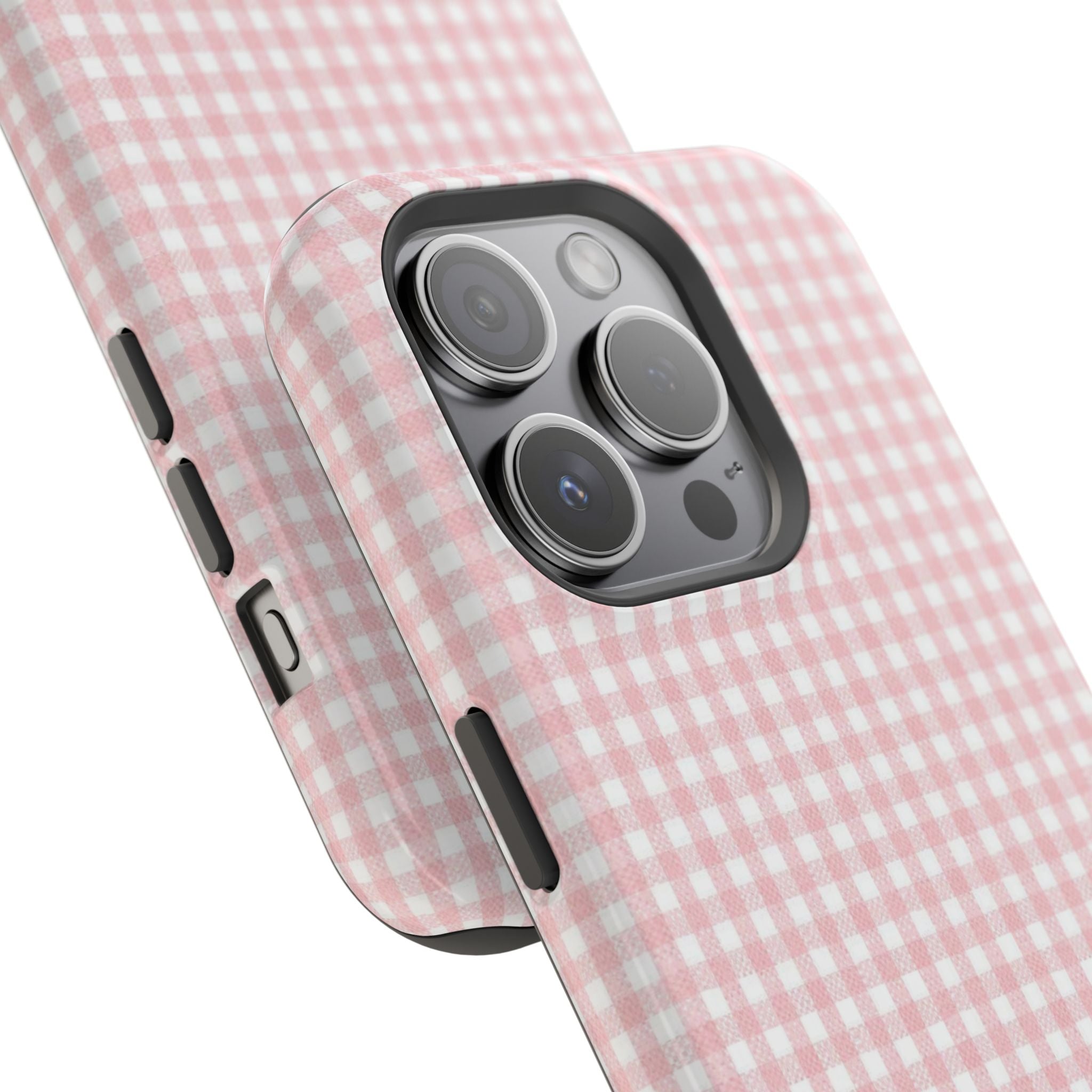 “pink gingham” protective phone case