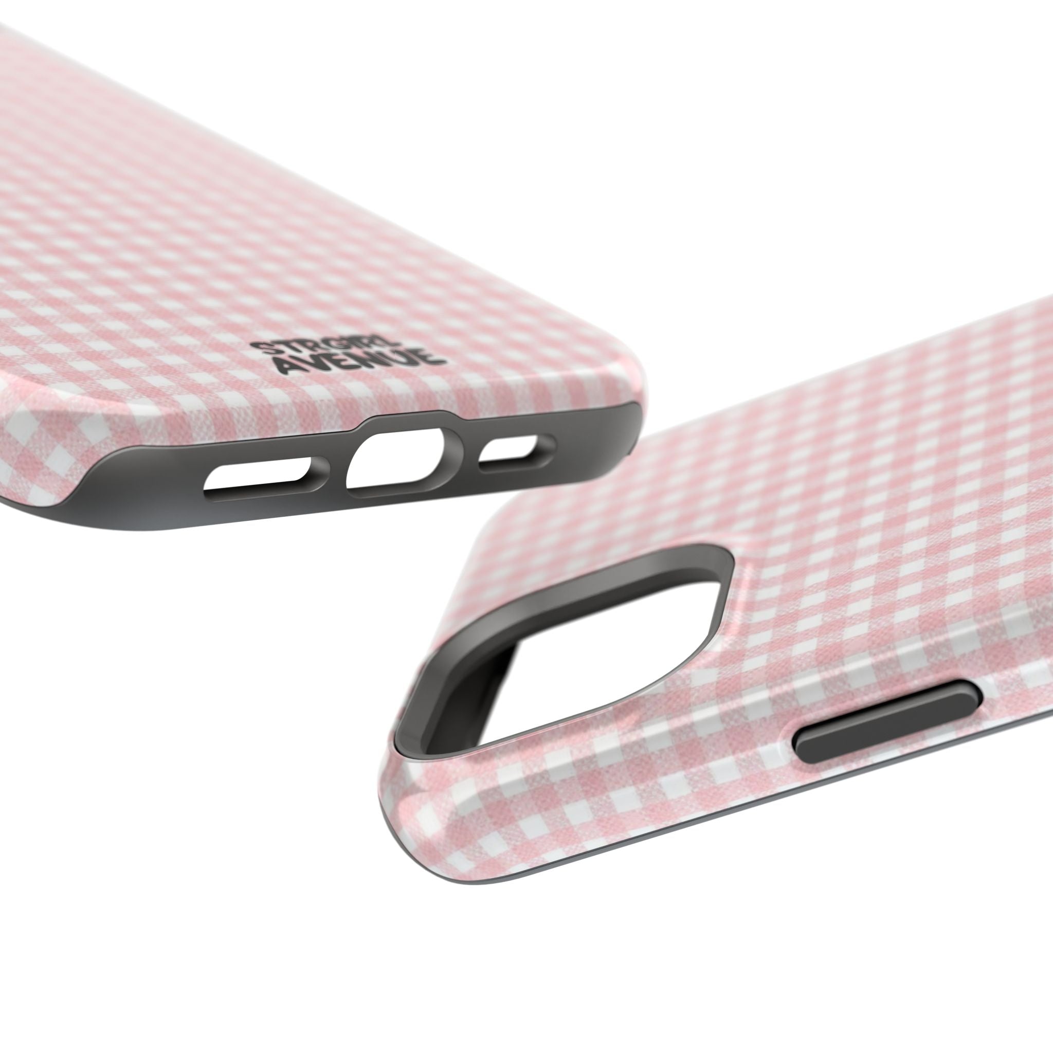 “pink gingham” protective phone case