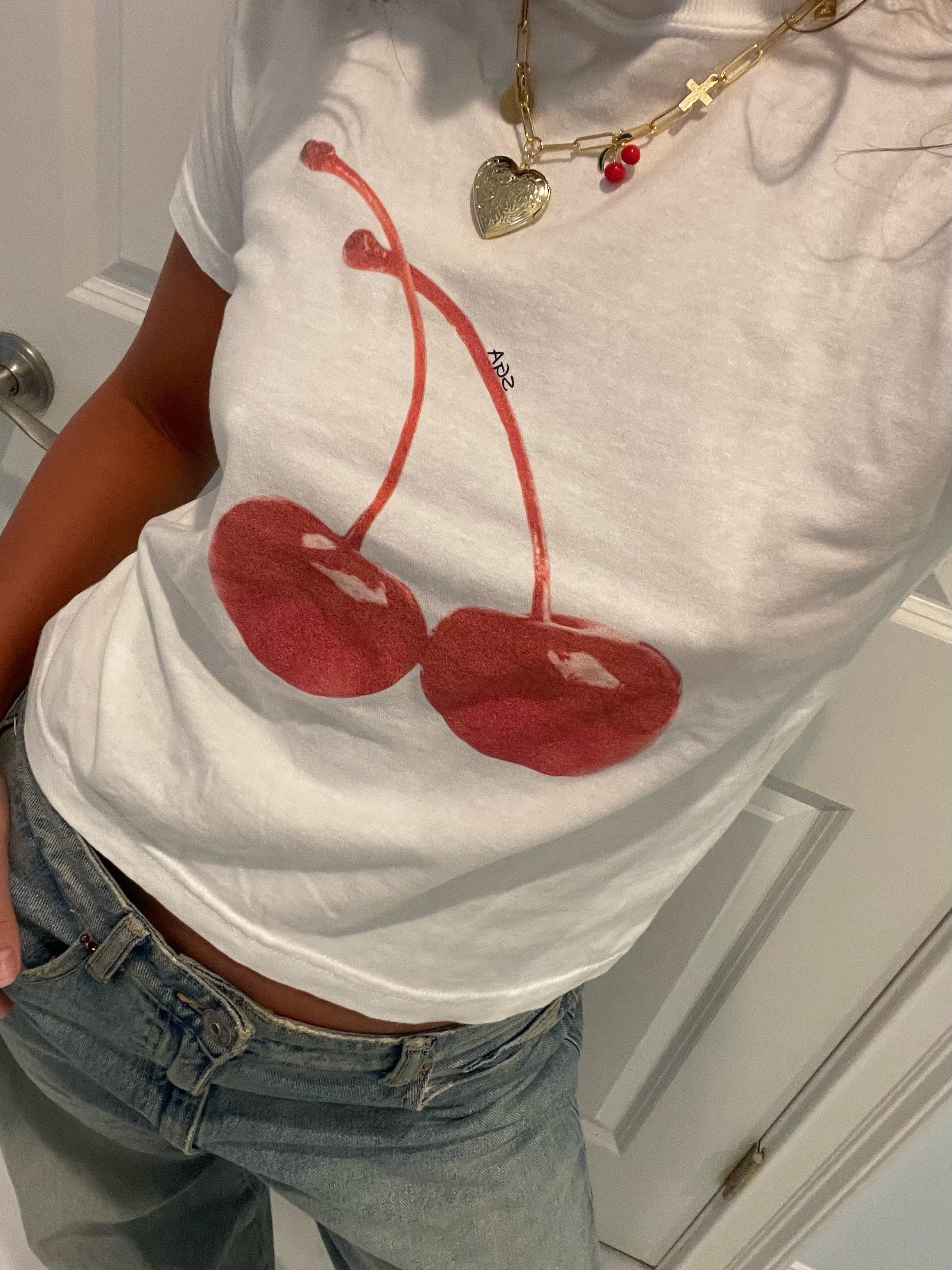 “cherries” baby tee