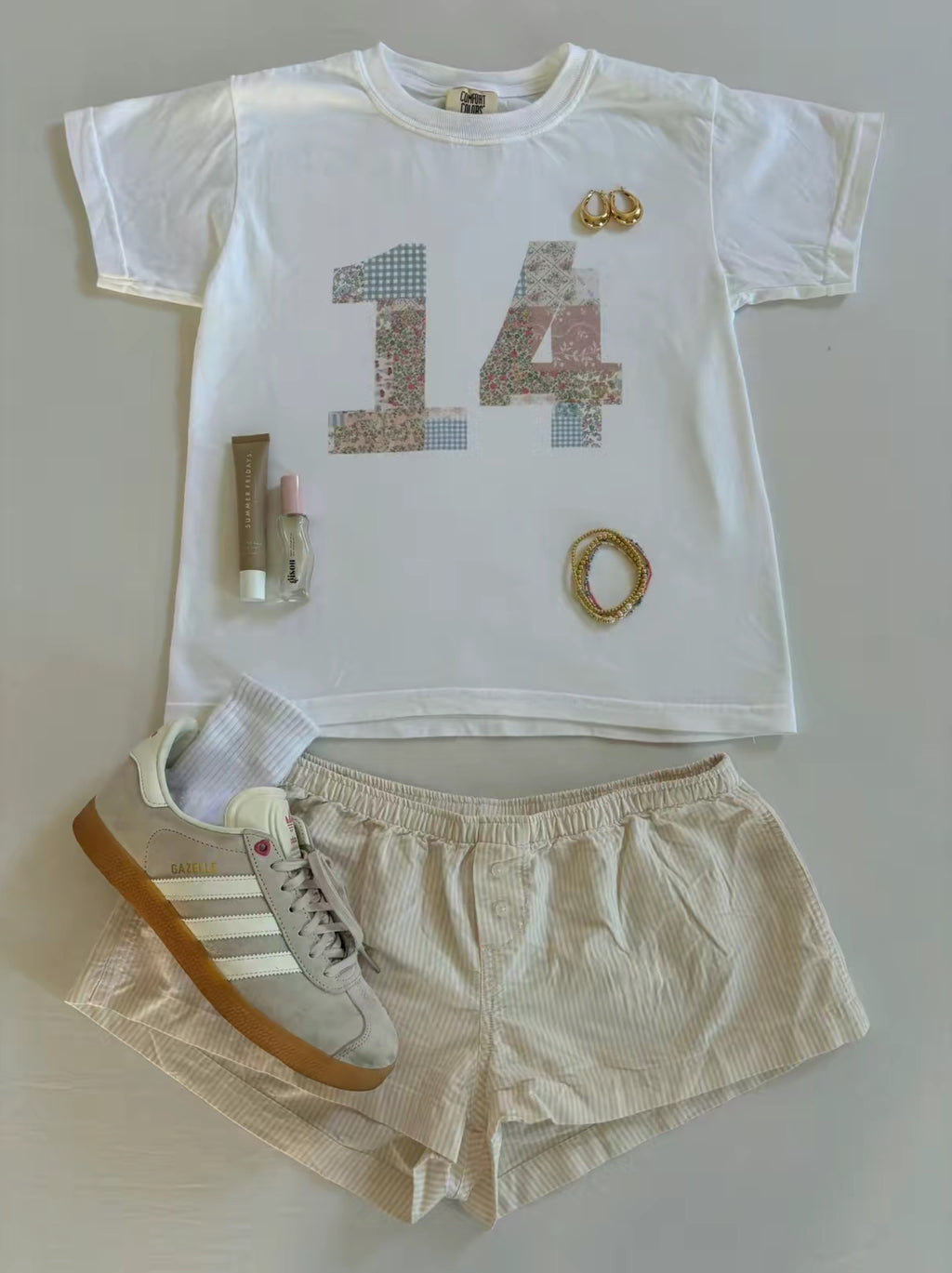 “Patchwork jersey” baby tee