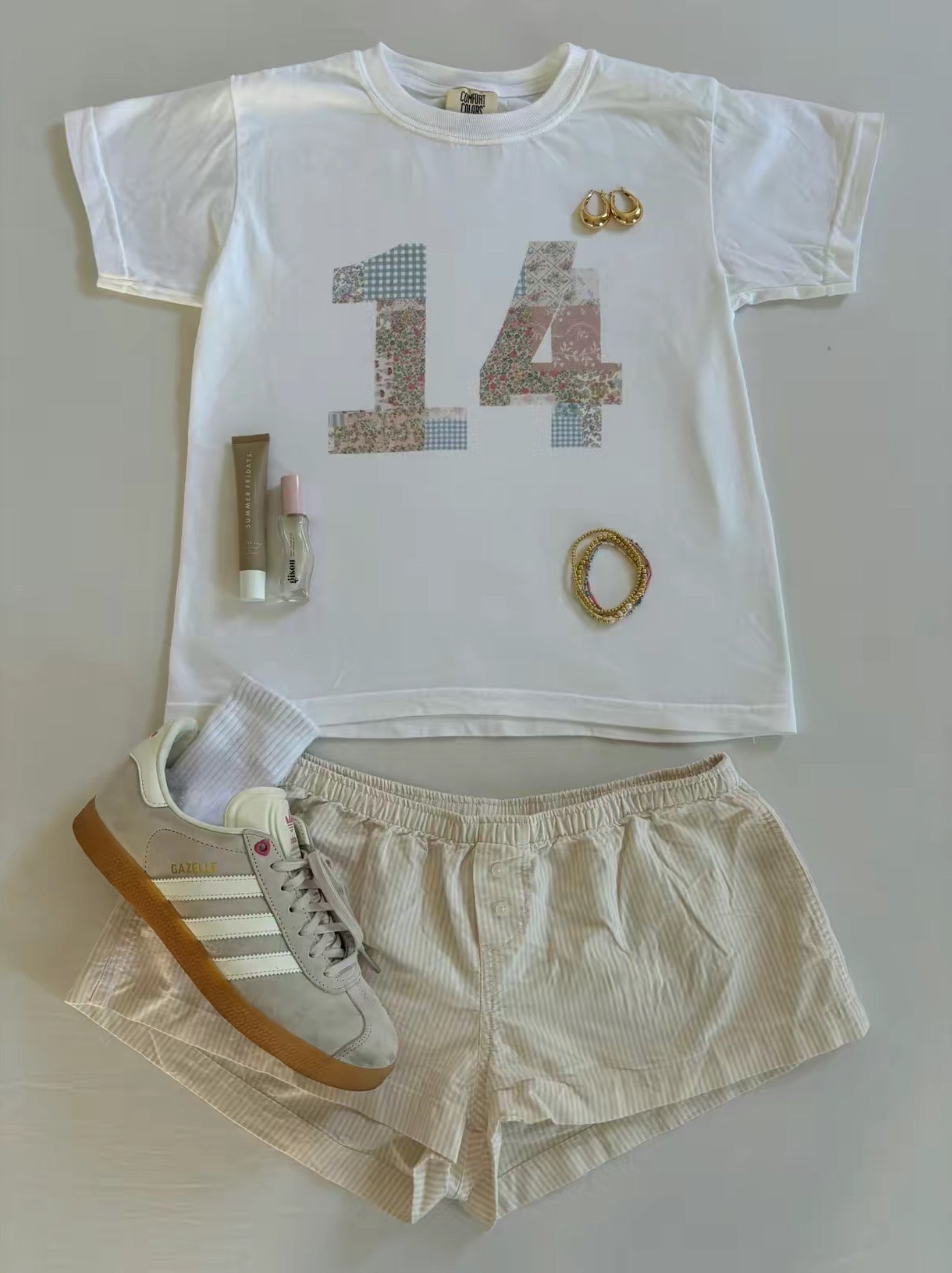 “Patchwork jersey” baby tee
