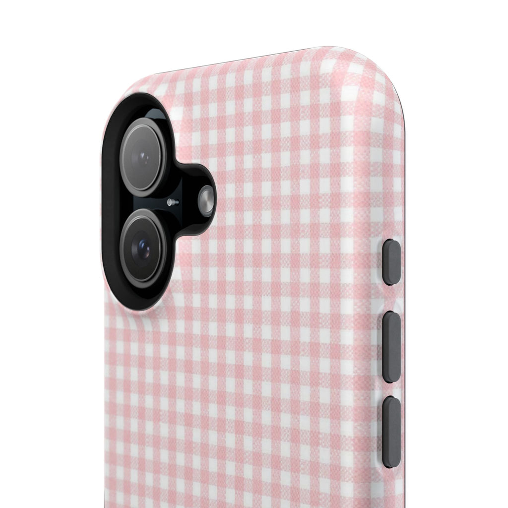 “pink gingham” protective phone case