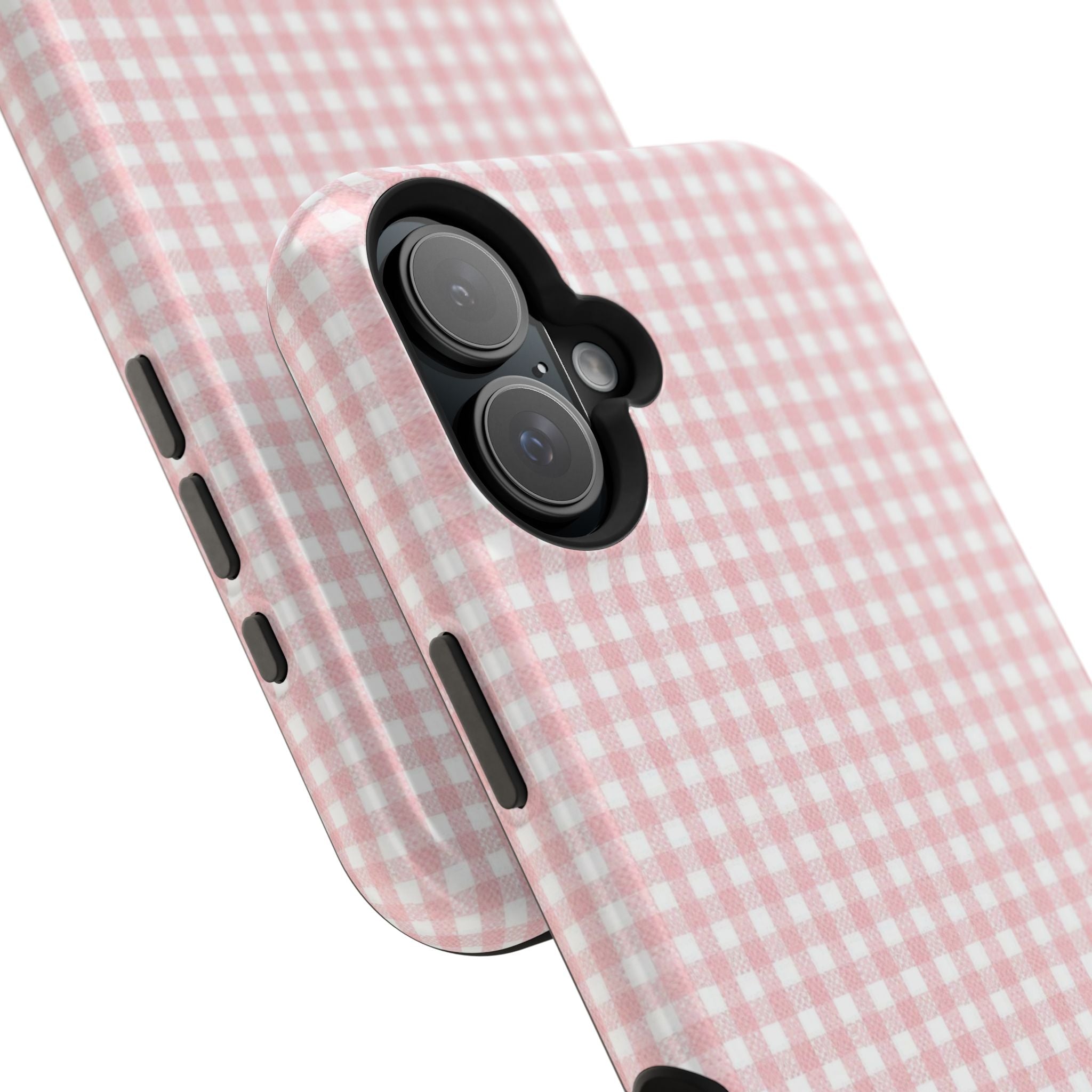 “pink gingham” protective phone case