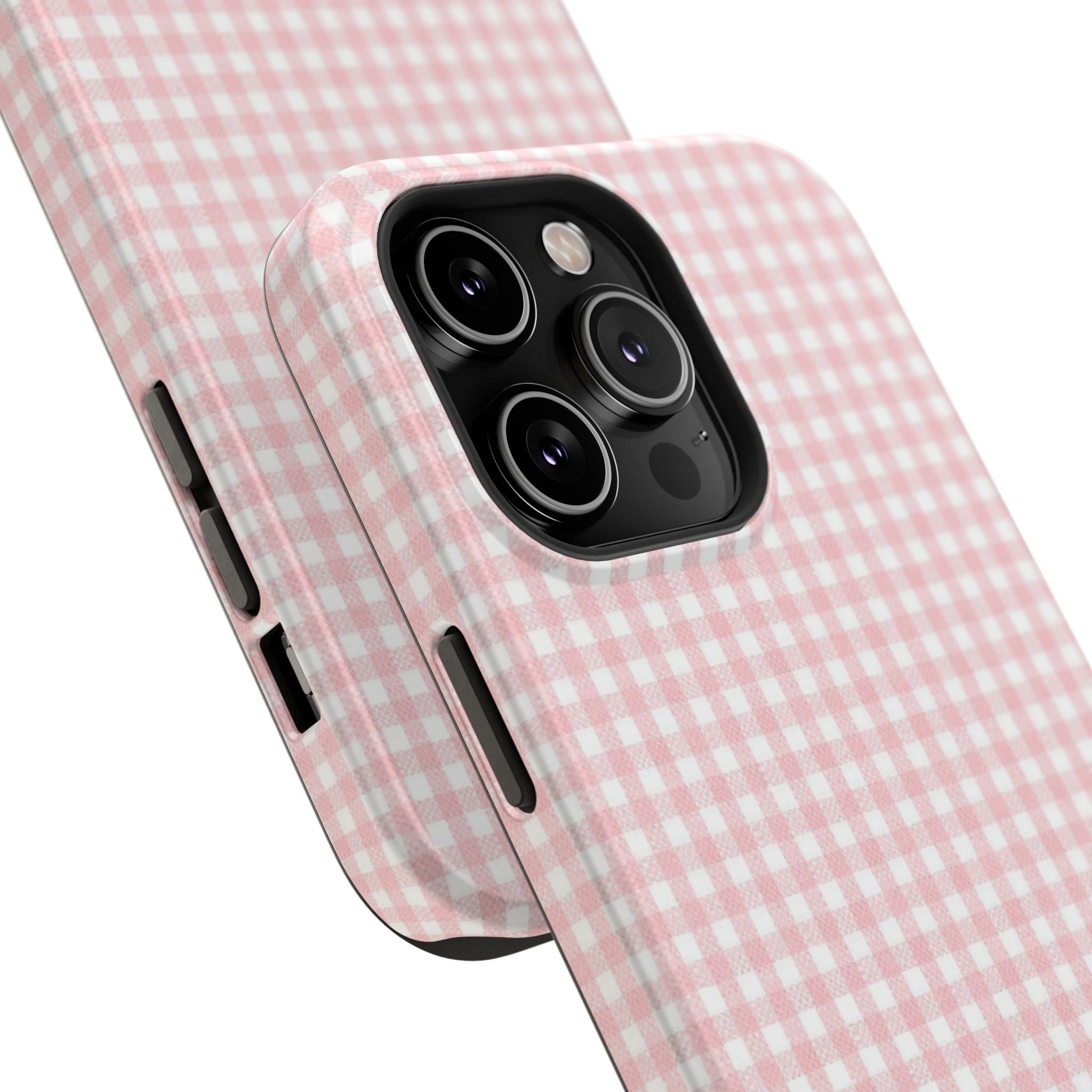 “pink gingham” protective phone case