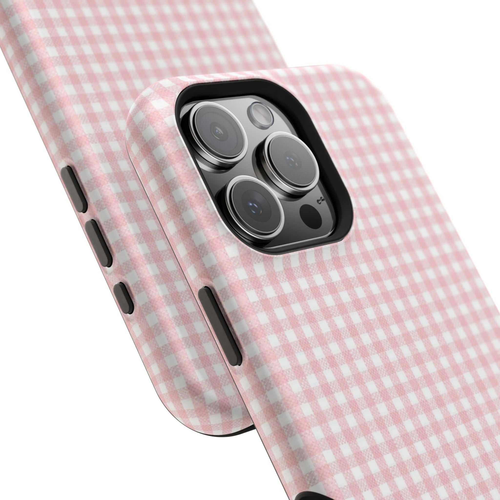 “pink gingham” protective phone case