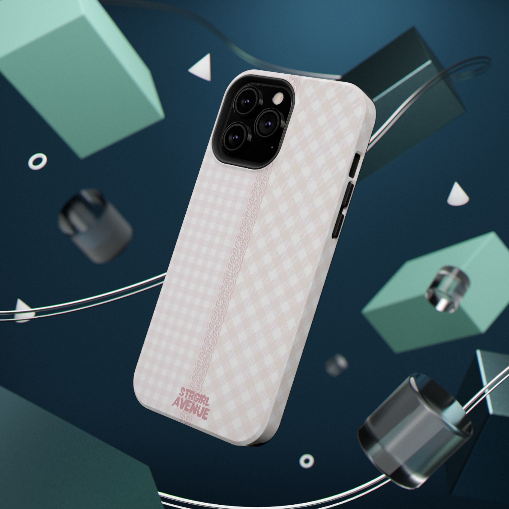 “lace gingham” protective phone case