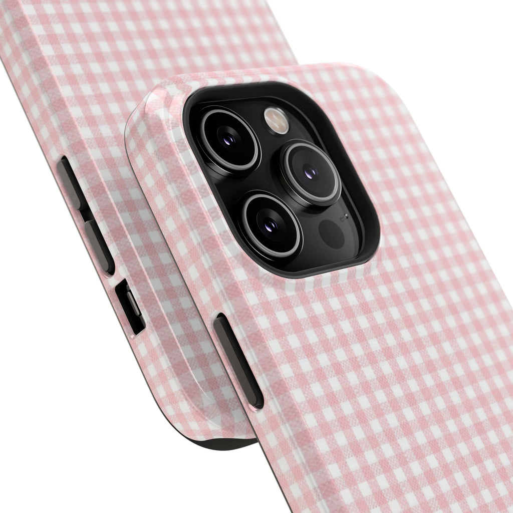“pink gingham” protective phone case