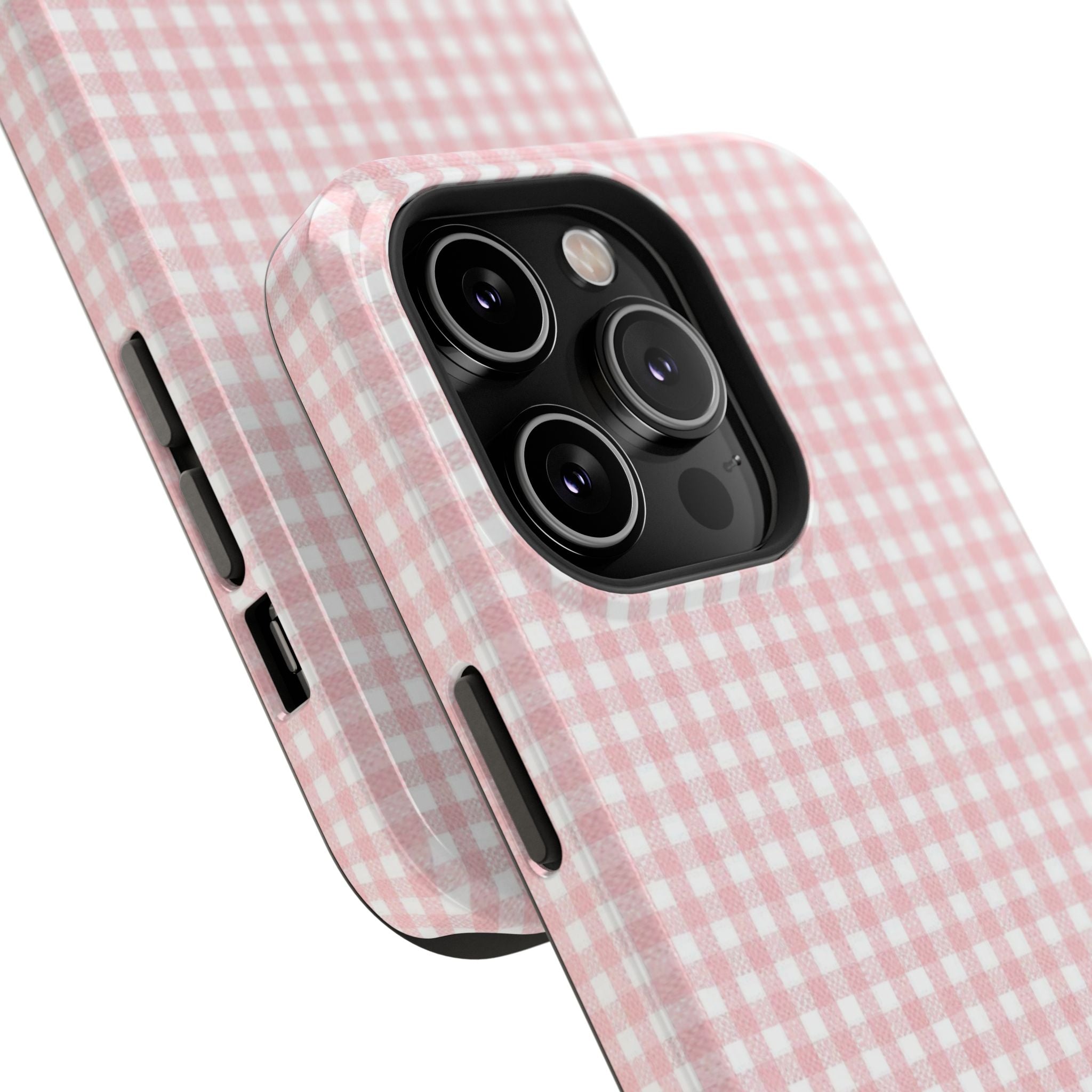 “pink gingham” protective phone case