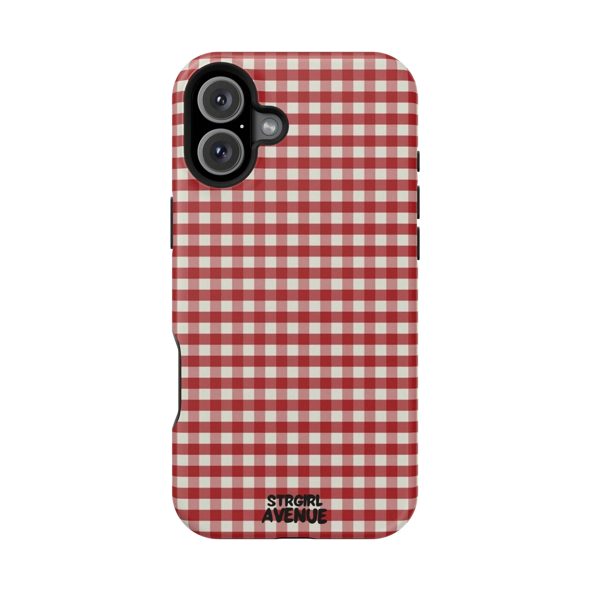 “red gingham” protective phone case