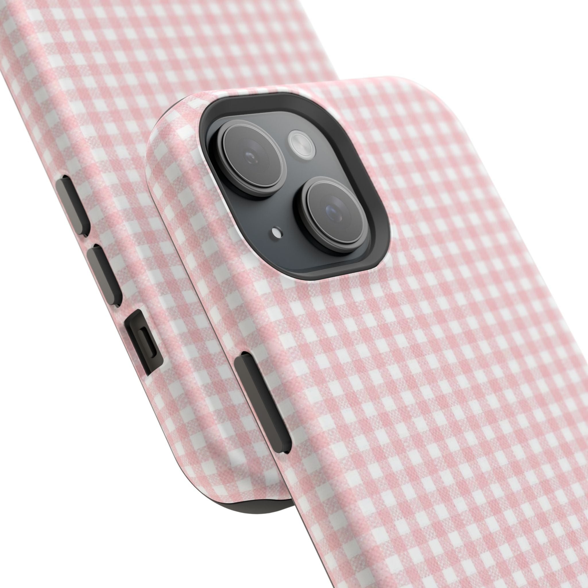 “pink gingham” protective phone case