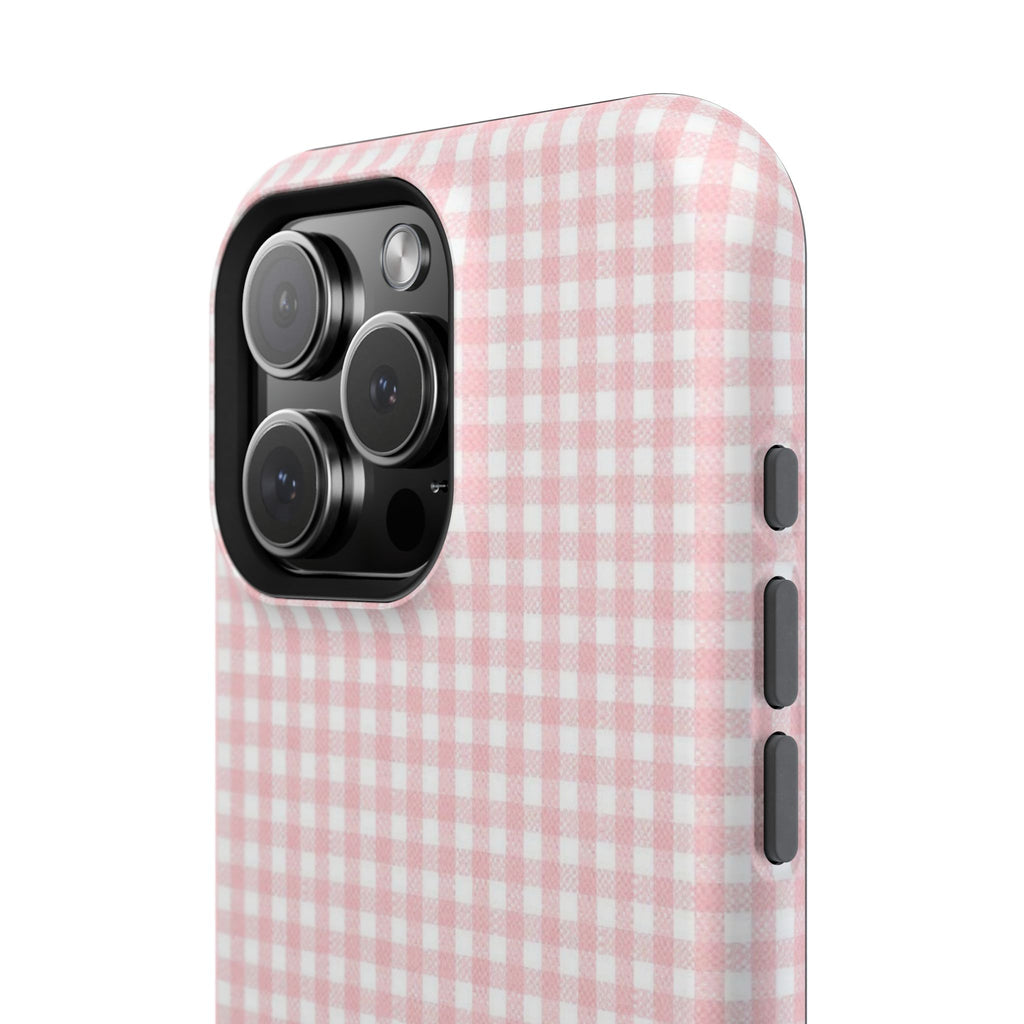 “pink gingham” protective phone case