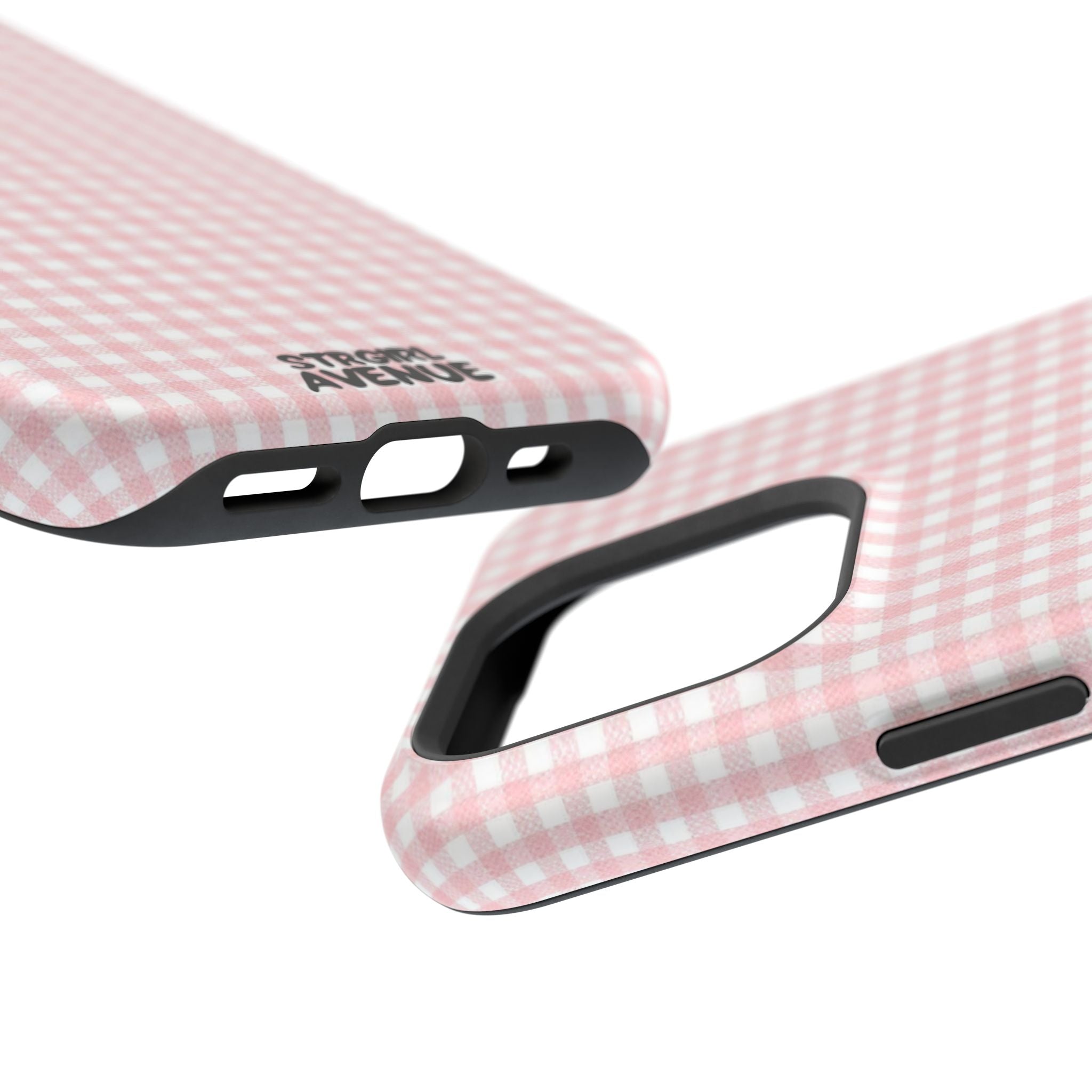 “pink gingham” protective phone case