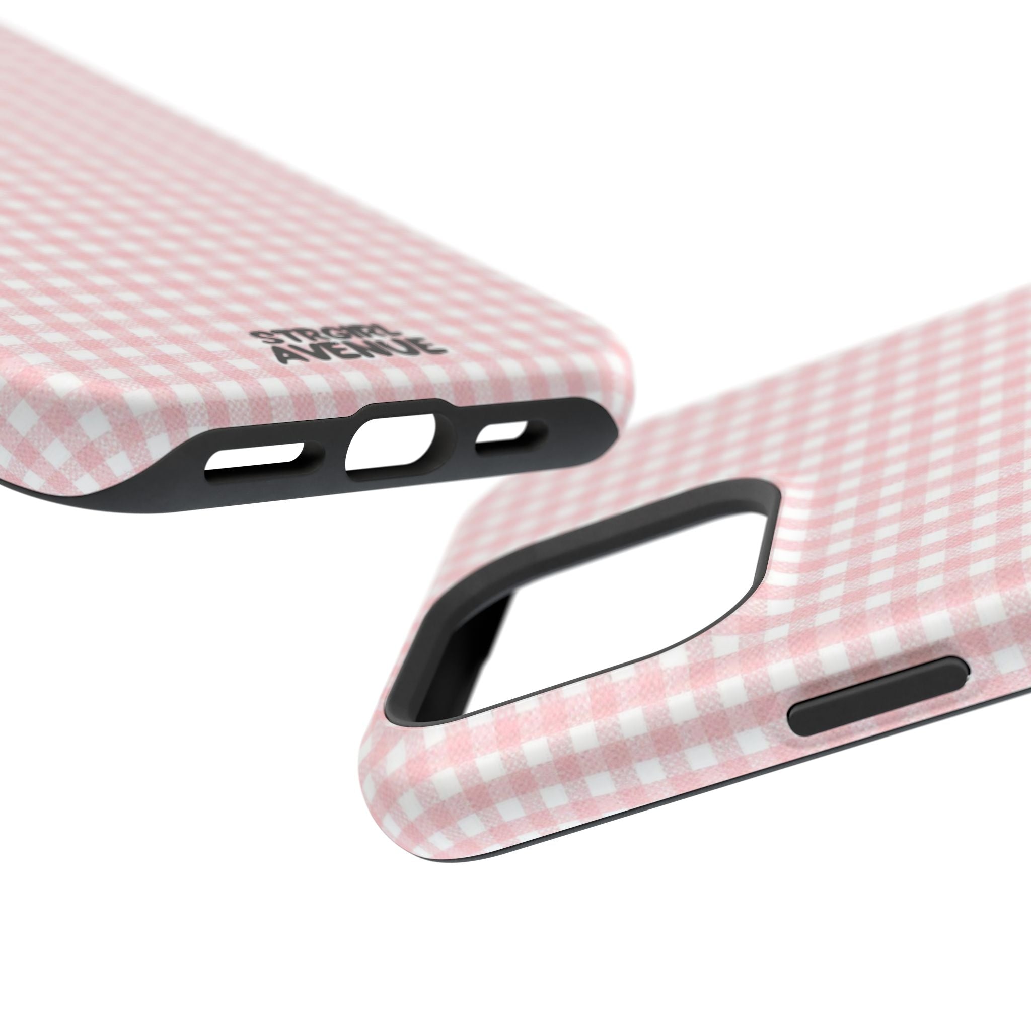 “pink gingham” protective phone case