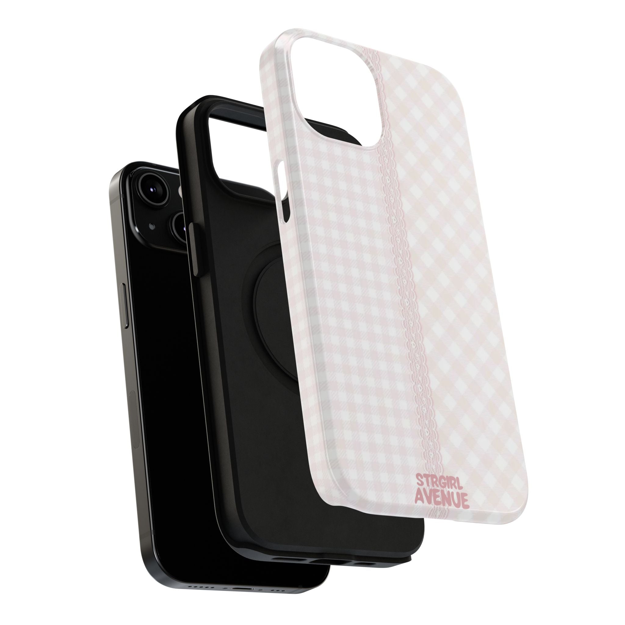 “lace gingham” protective phone case