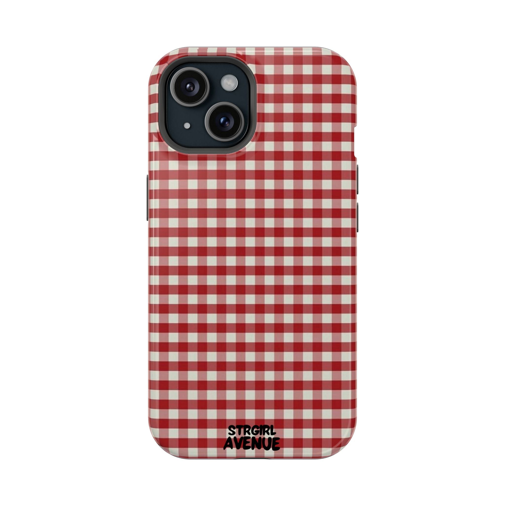 “red gingham” protective phone case