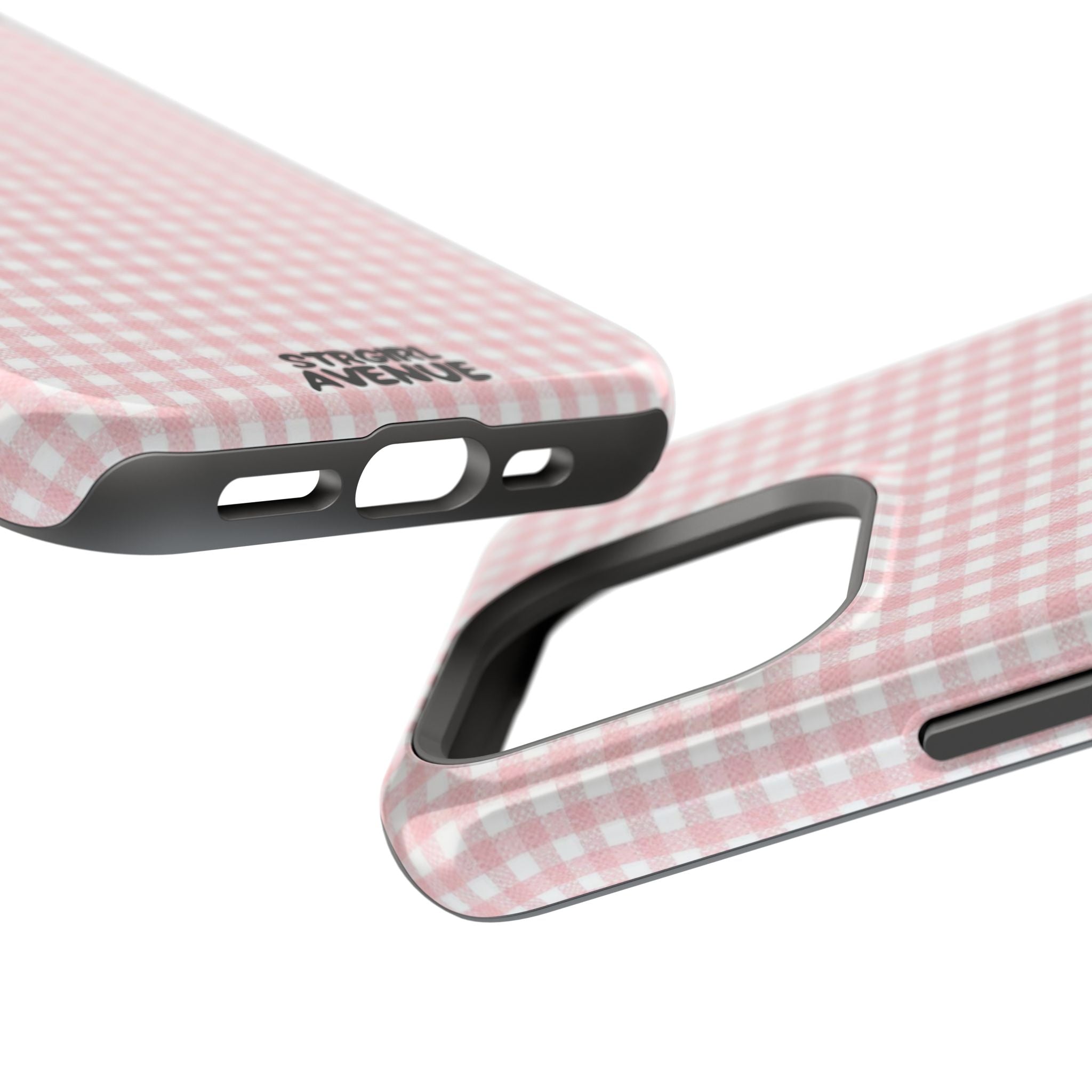 “pink gingham” protective phone case