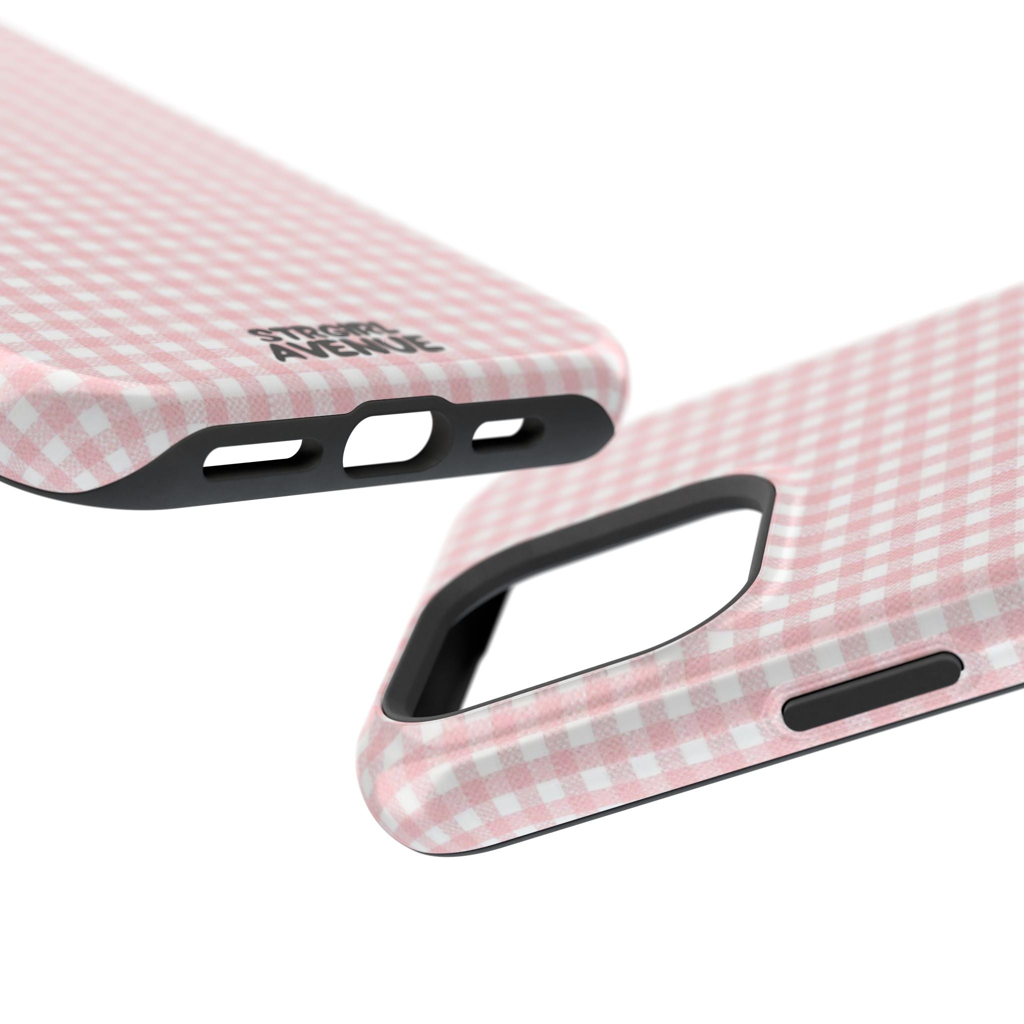 “pink gingham” protective phone case