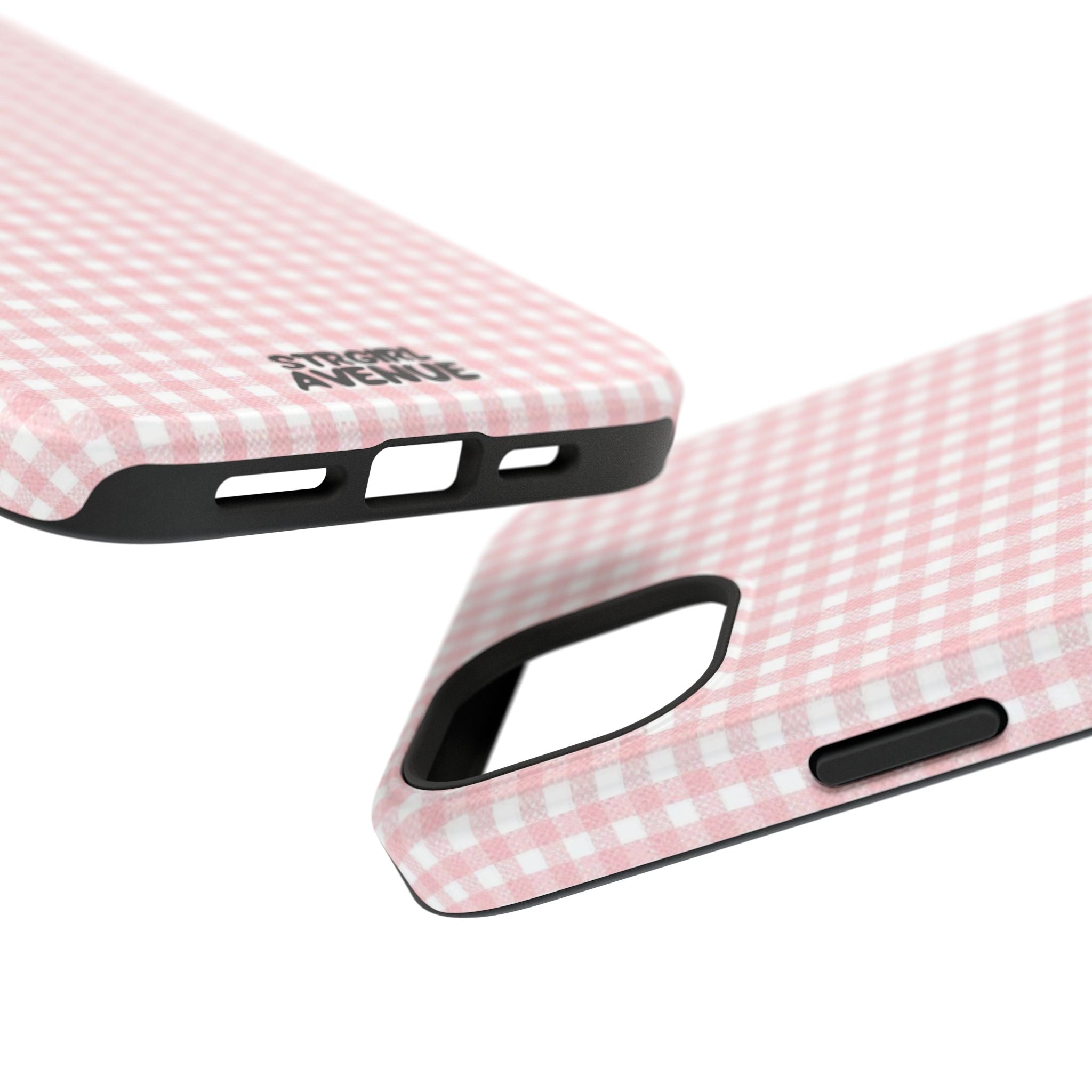 “pink gingham” protective phone case