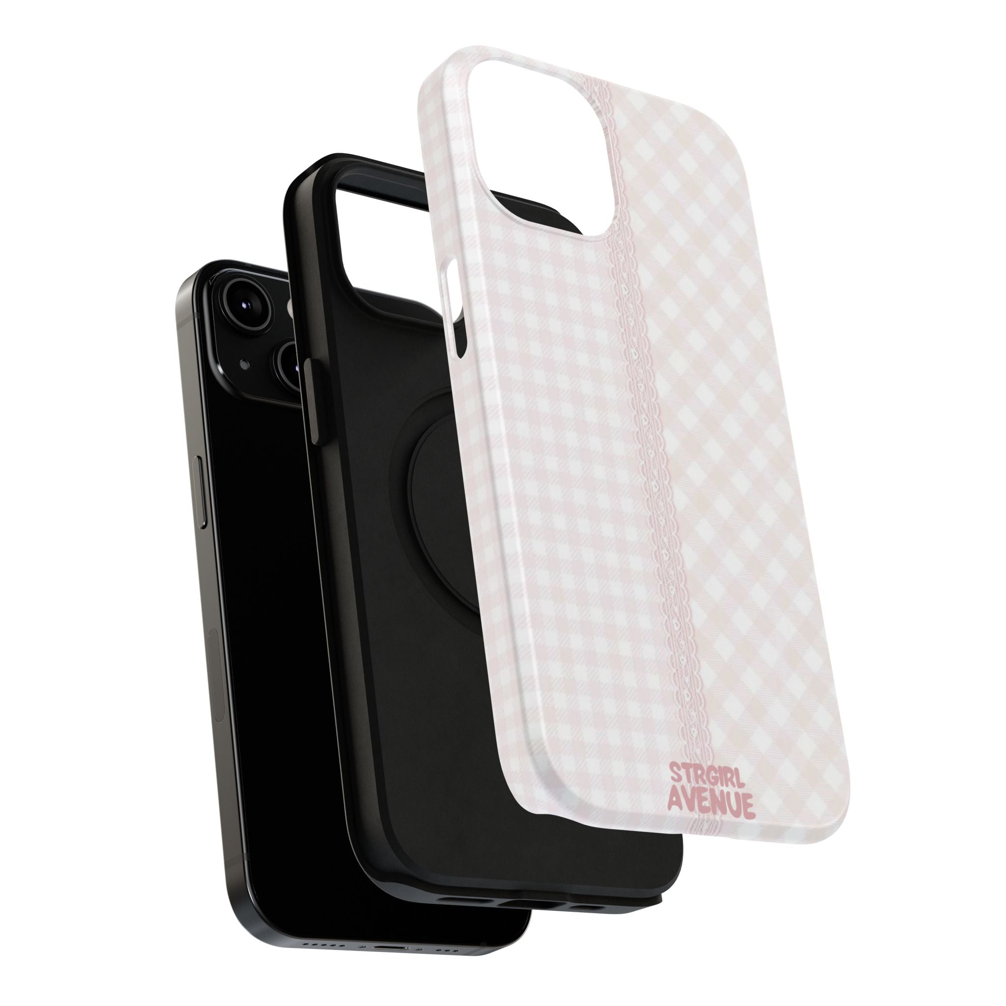 “lace gingham” protective phone case